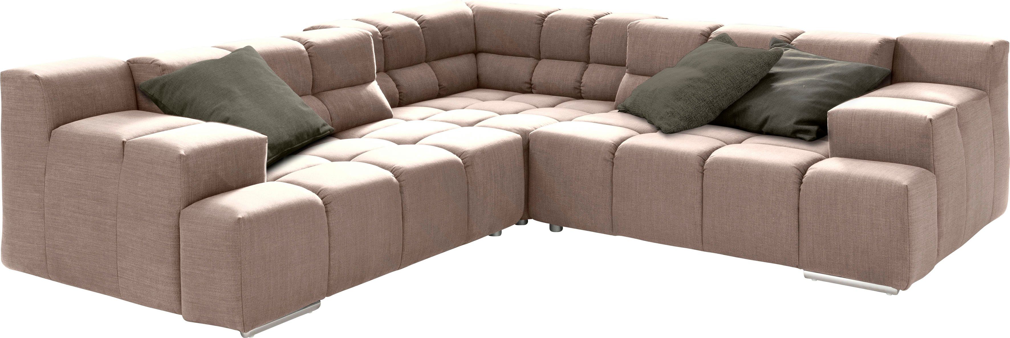 designwerk Hoekbank Temple L-vorm, geweldig ontwerpsofa met zitdiepteverstelling voor meer zitcomfort, gelijkbenig