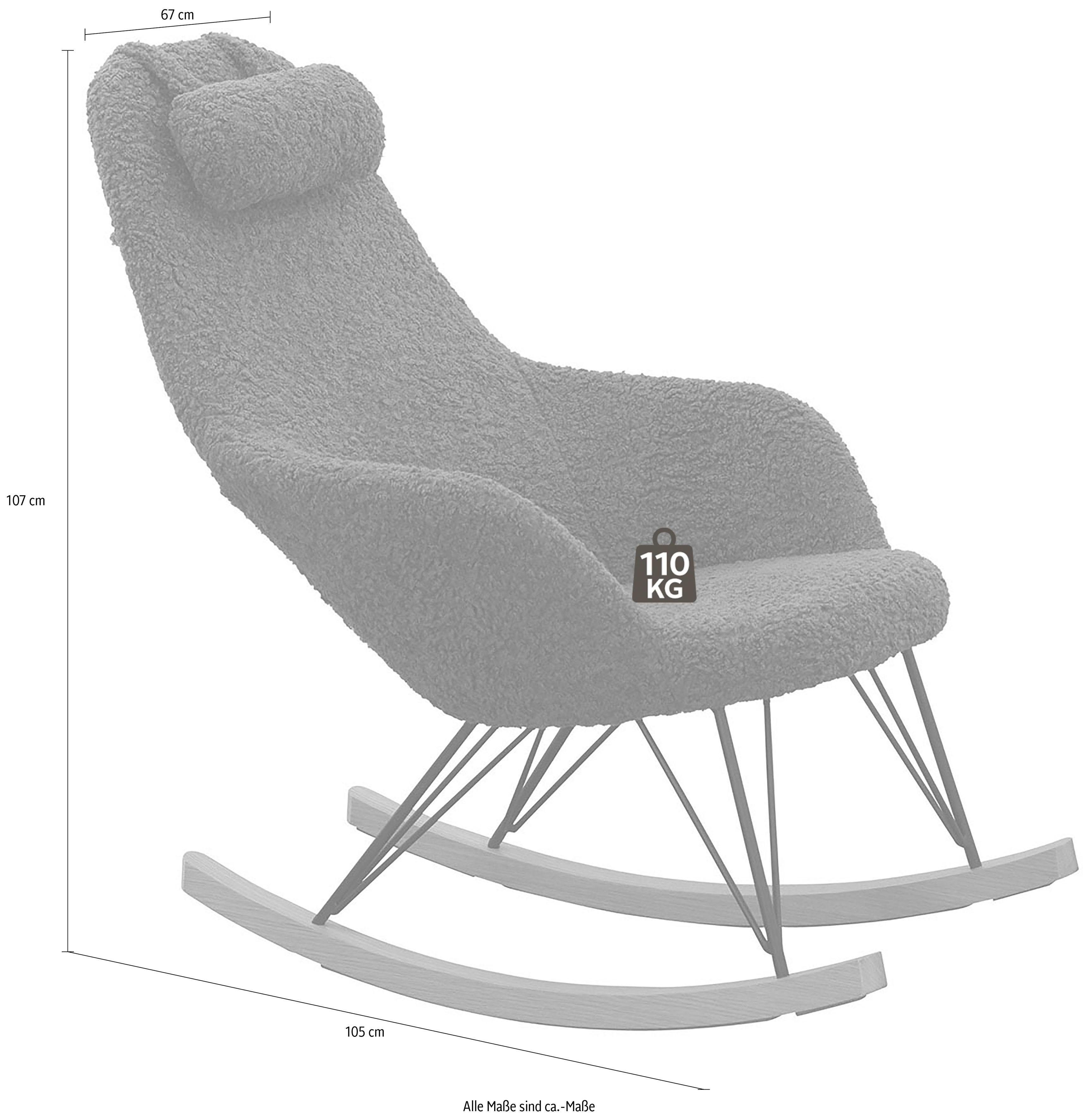 SalesFever Schommelstoel met bekleding in imitatiebont-look