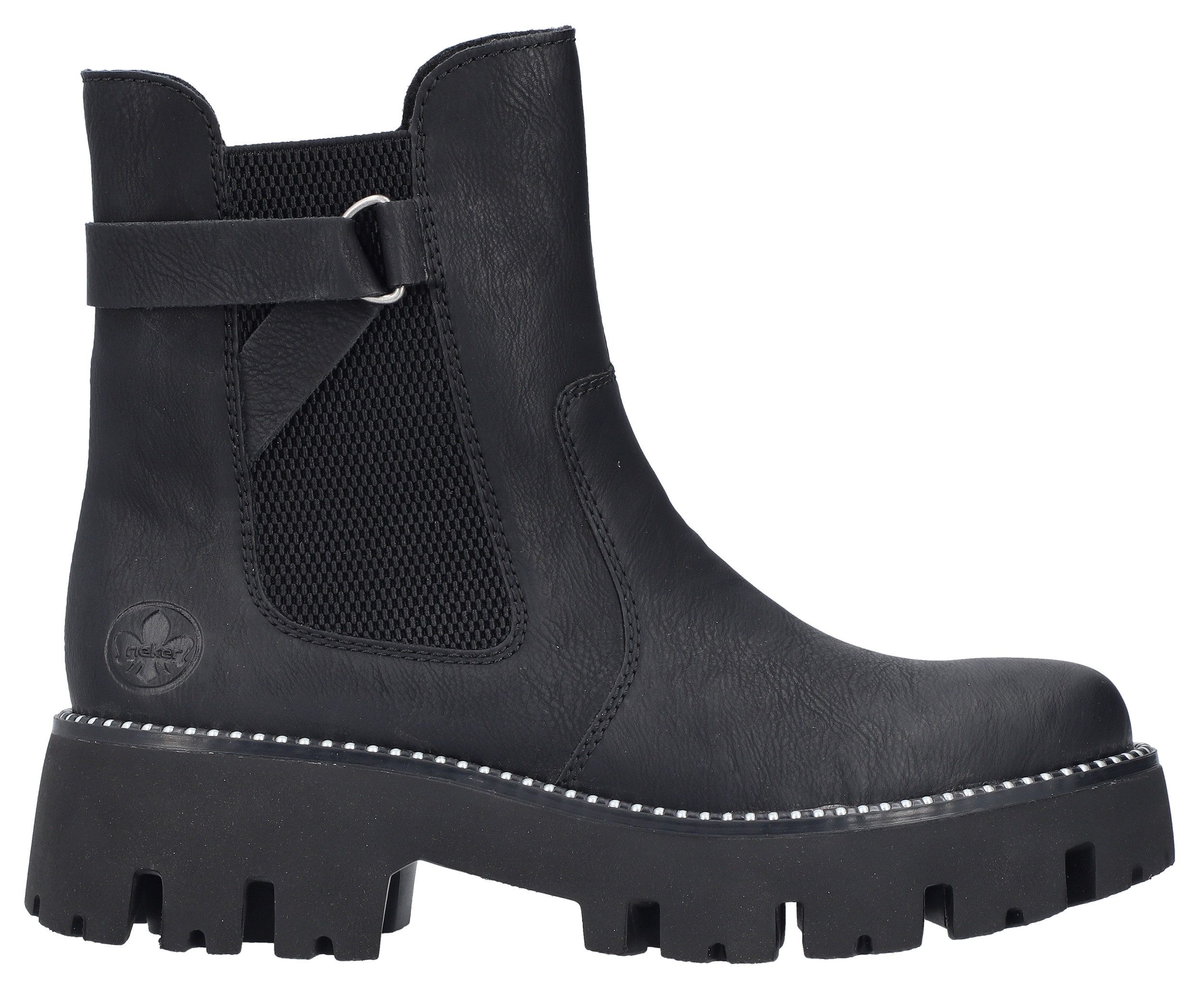 Rieker Chelsea-boots instappers enkellaars plateau met binnenrits