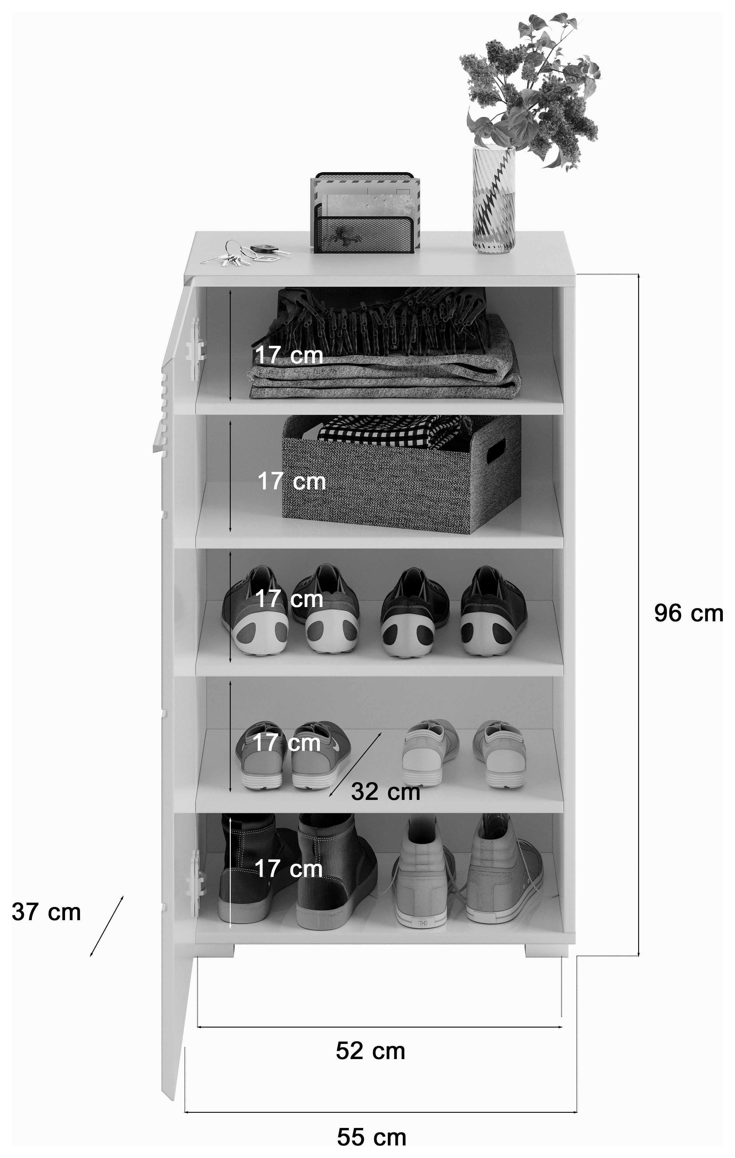 INOSIGN Halmeubelset Malmö, Breedte 115 cm, MDF Front met groeffrezing, 4-delig, bestaande uit: (4-delig)