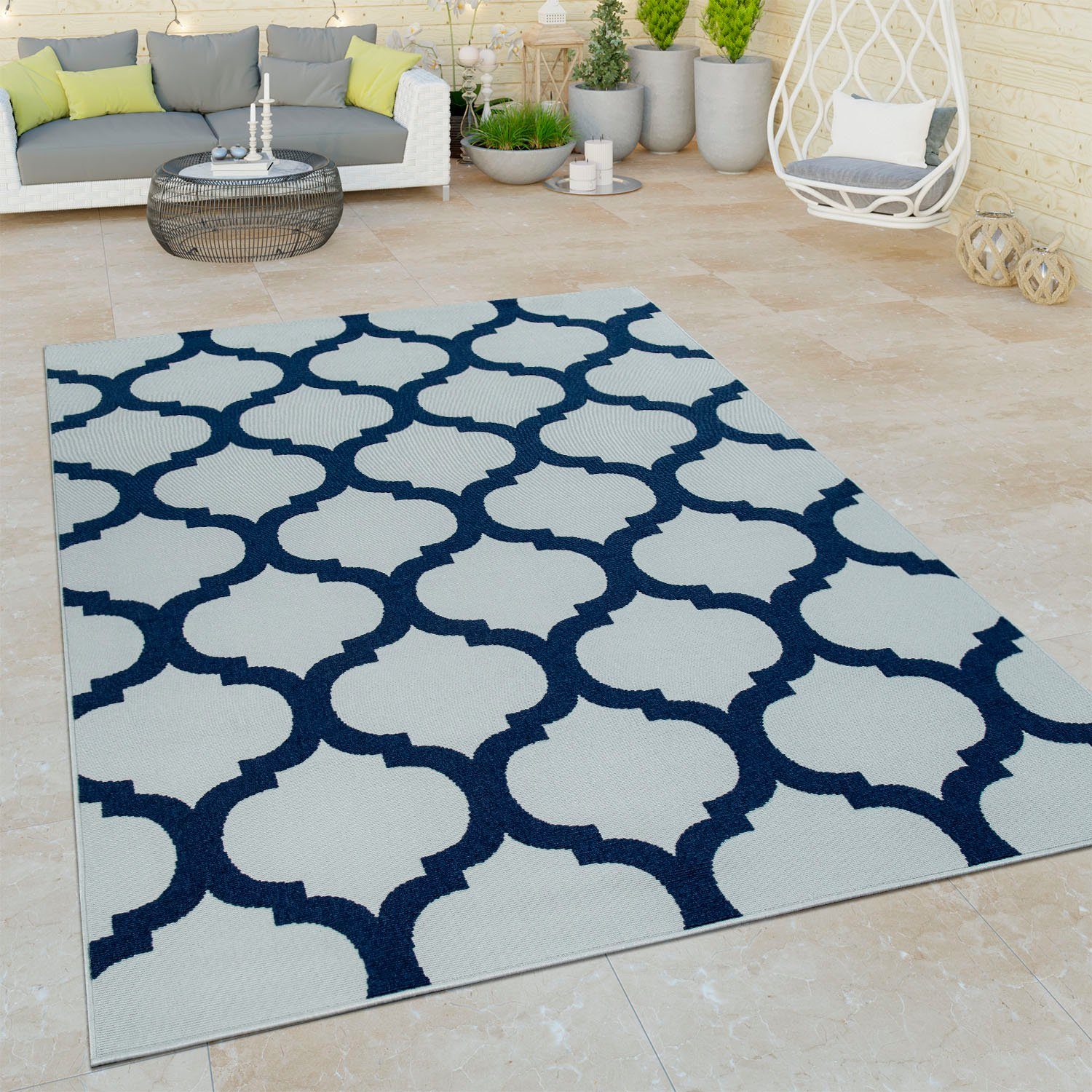 Paco Home Vloerkleed Namur 327 Korte pool, ornamenten met 3D-effect, geschikt voor binnen en buiten