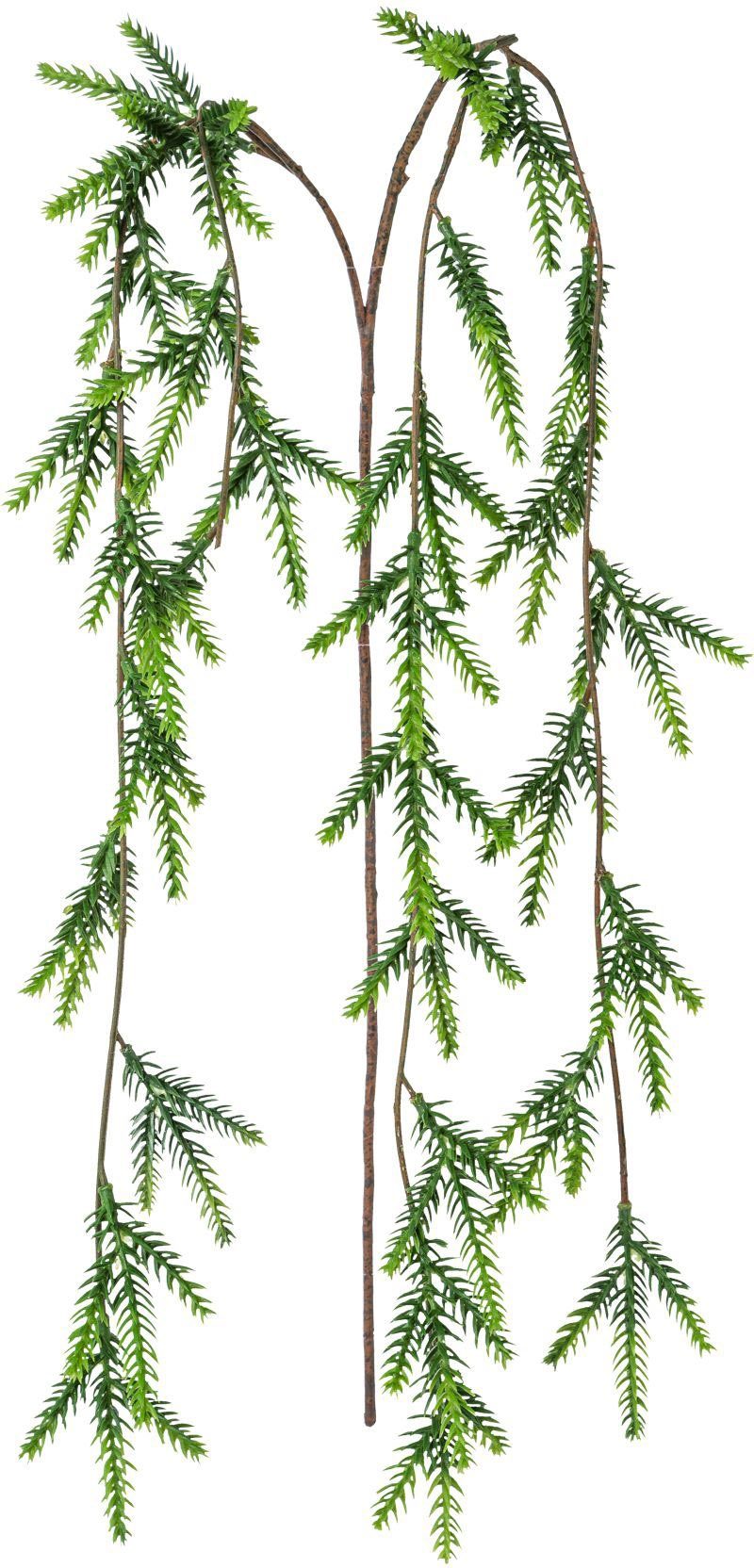 Creativ green Winterse kunstplant Kerst versiering met talrijke fichtentoppen en kegels, 3-delige set (3 stuks)