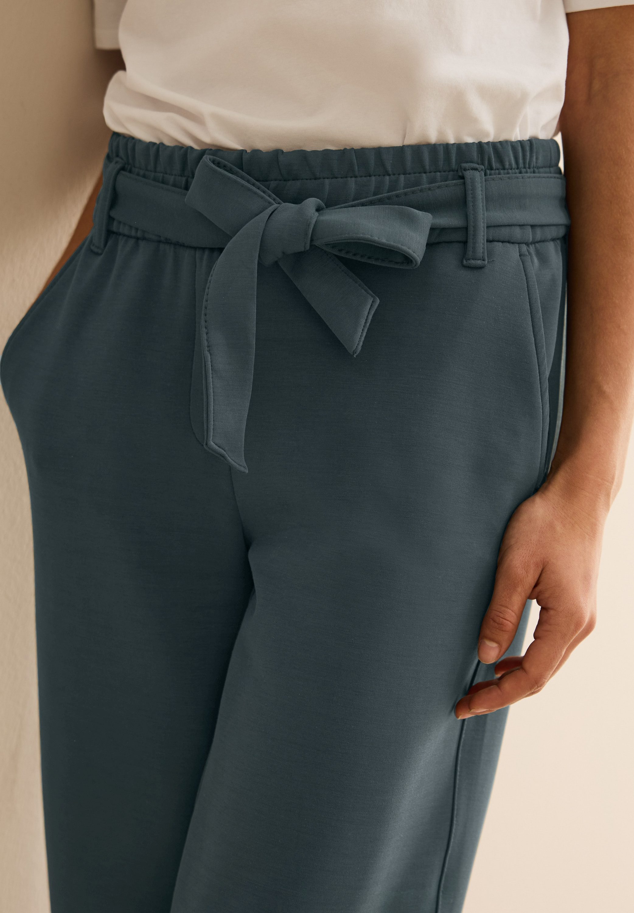 Cecil Stoffen broek Style Neele met bindgordel en elastische taille