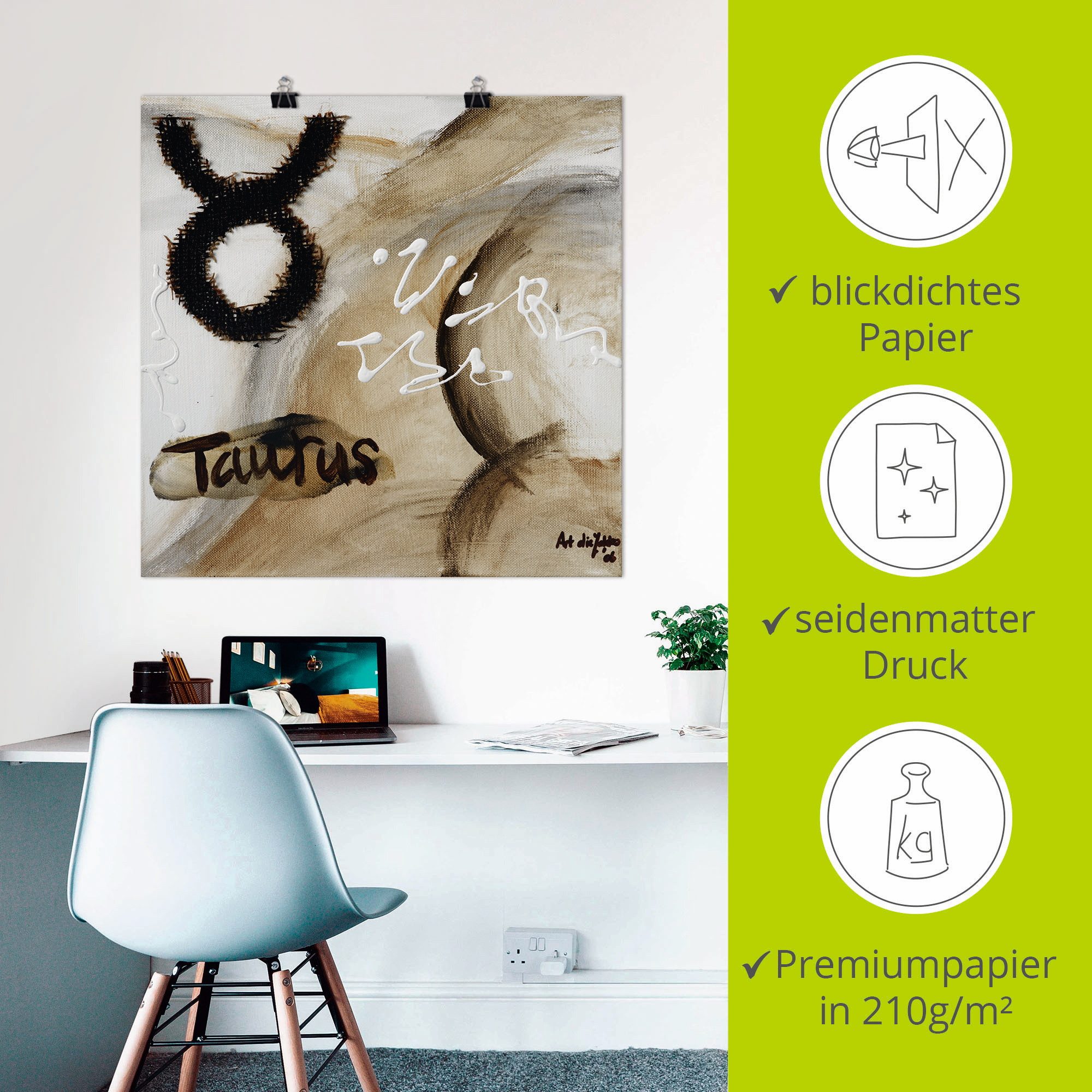 Artland Artprint Stier als artprint op linnen, poster in verschillende formaten maten