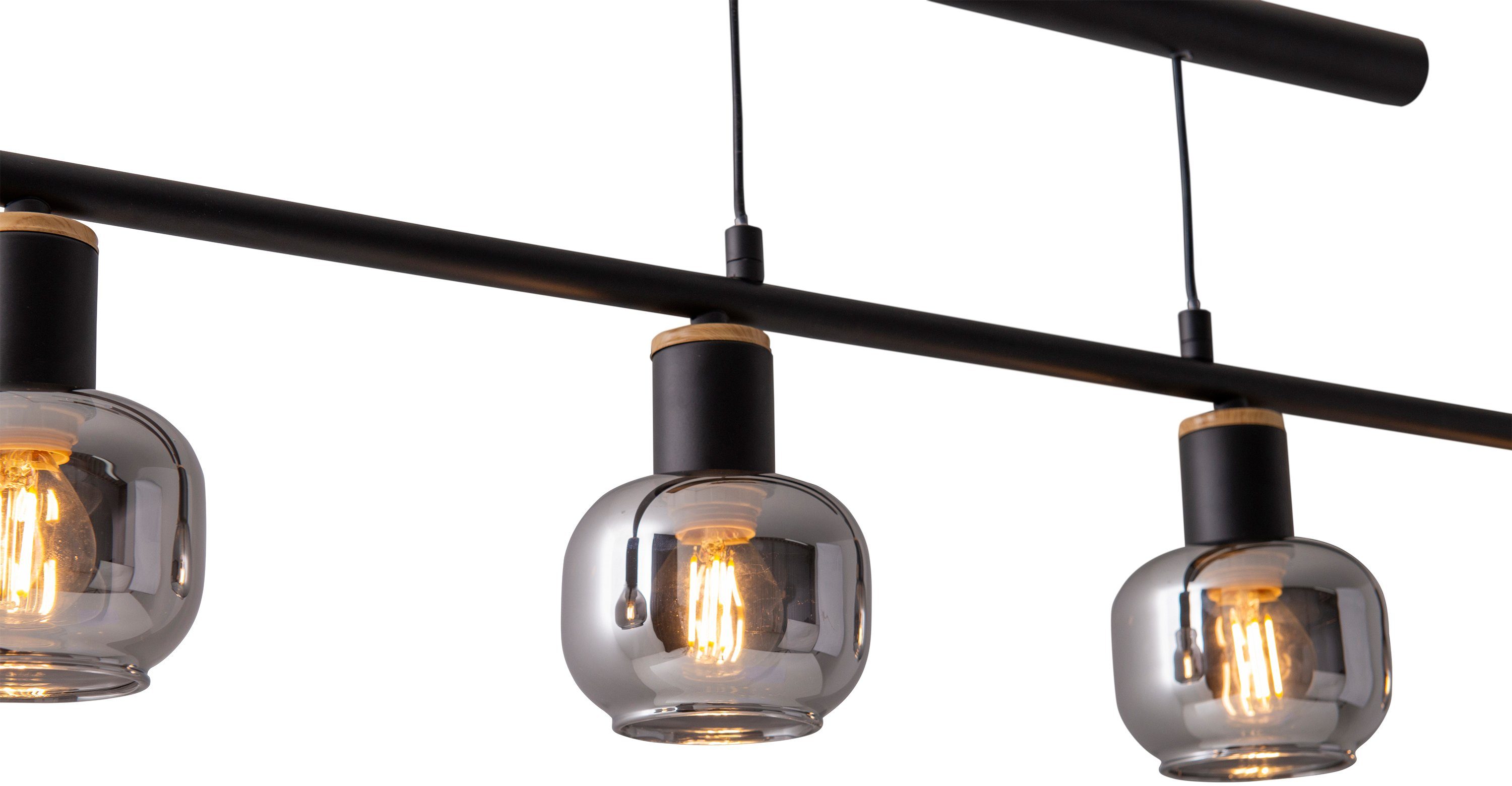 näve Hanglamp Fumoso 4 stuks hangende balklamp,excl.4x e14 max. 40 w,glas: donker getint (1 stuk)