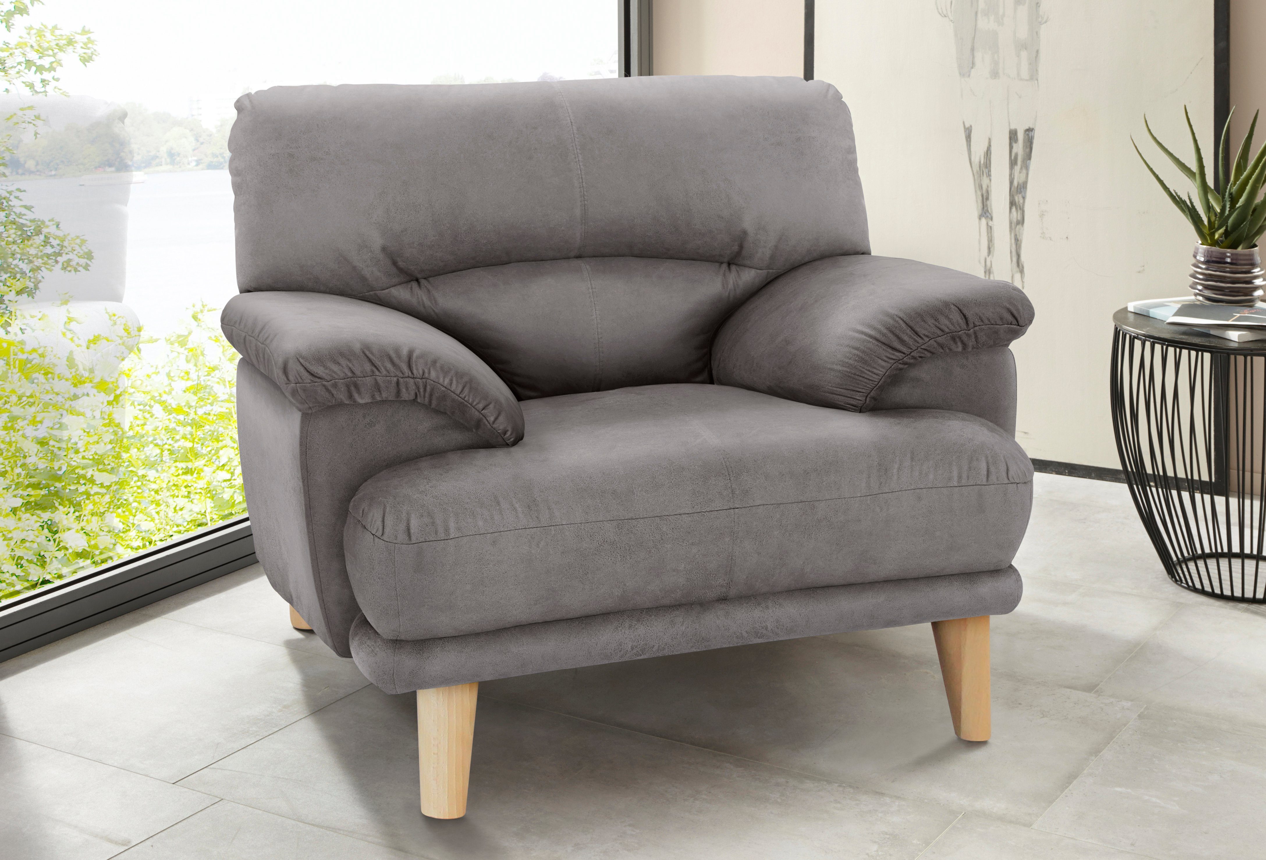 TRENDMANUFAKTUR Fauteuil Cecilia, loungestoel, Italiaans ontwerp, comfortabele armleuningen
