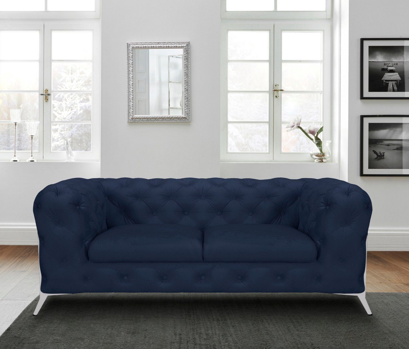 Leonique Chesterfield-bank Amaury luxueuze capitonnage, moderne chesterfield look, kleur van de poten ter keuze