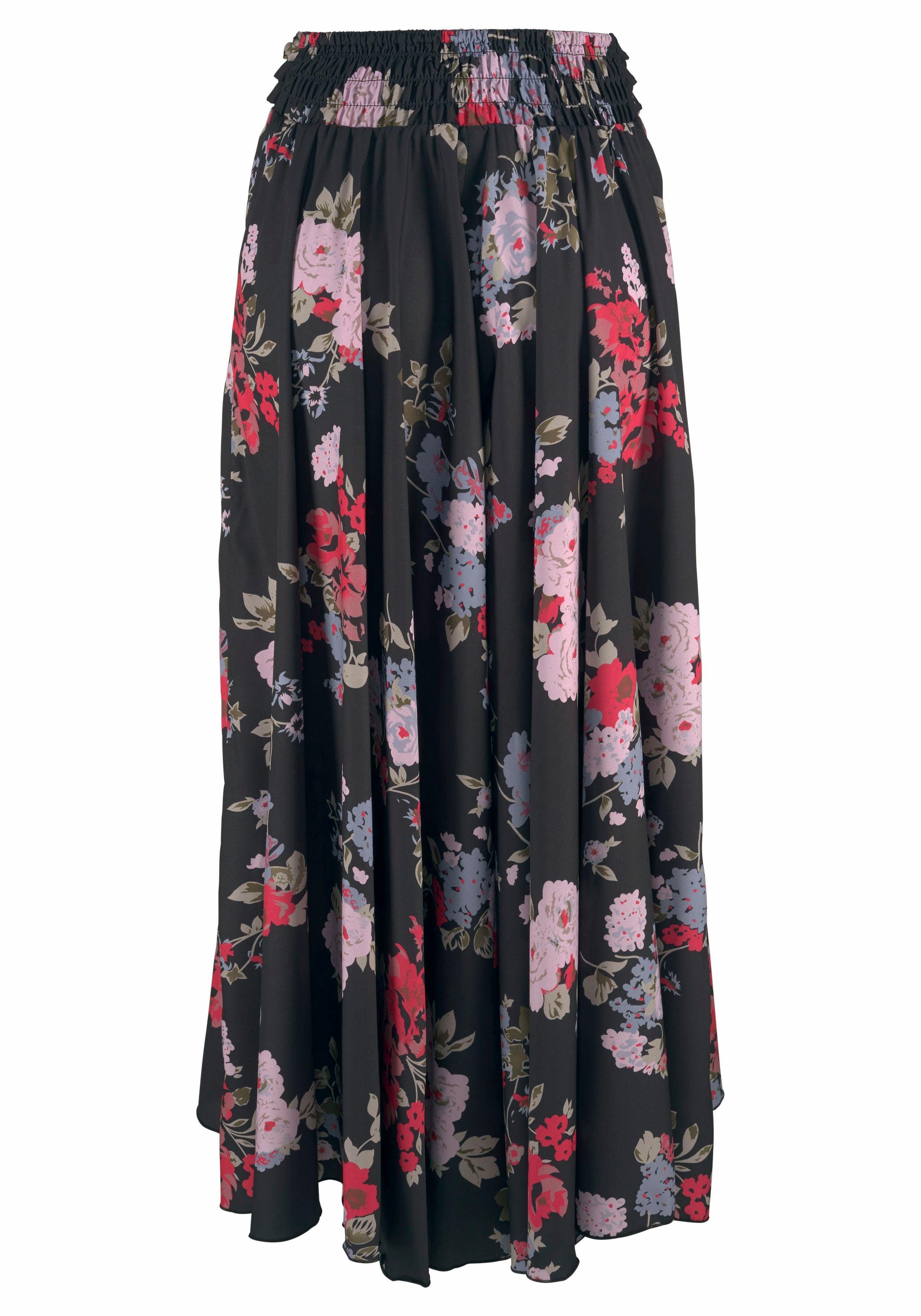 Lascana Broekrok met bloemenprint, culotte stijl, extra wijde pijpen