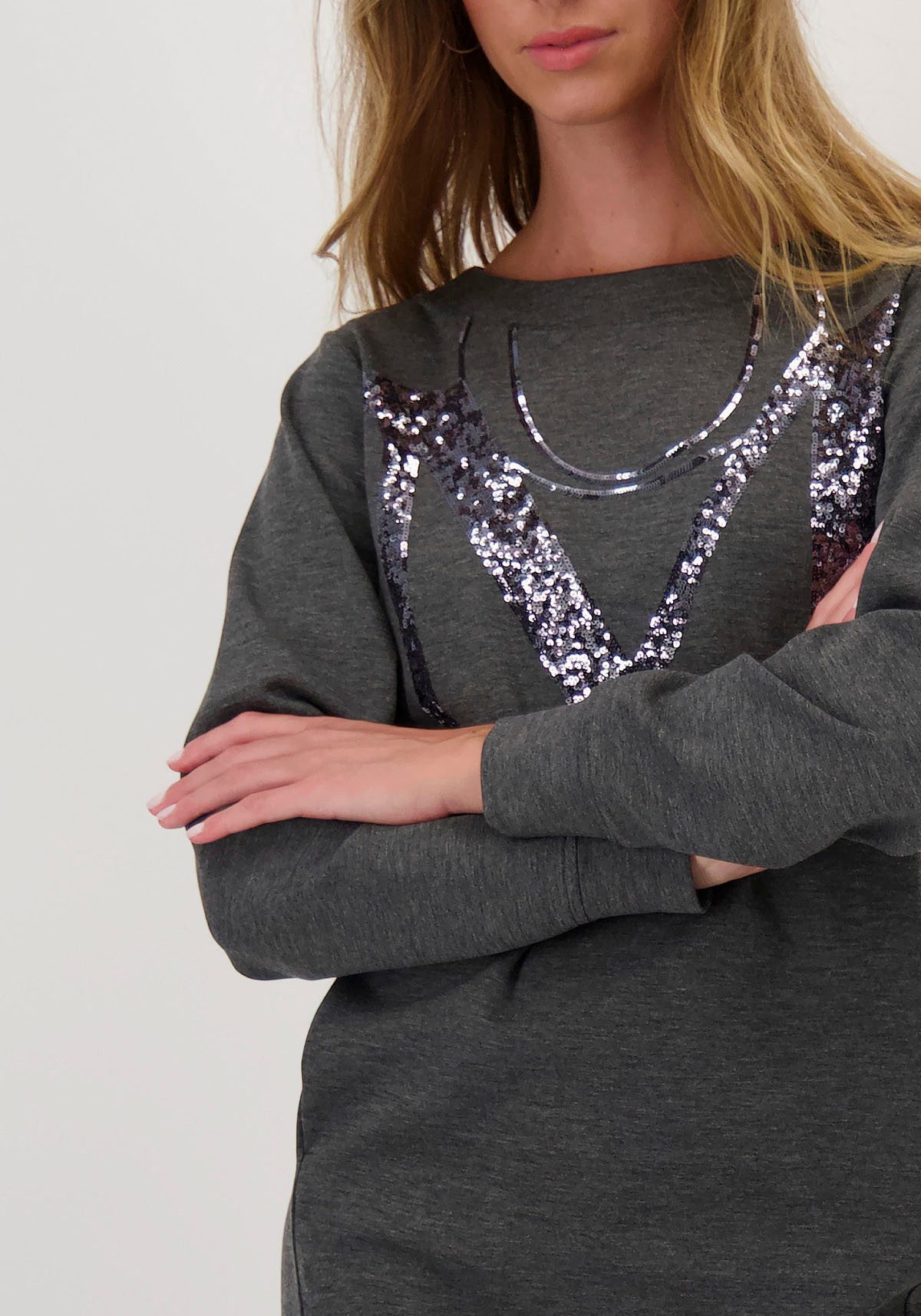 Monari Sweatjurk met pailletten