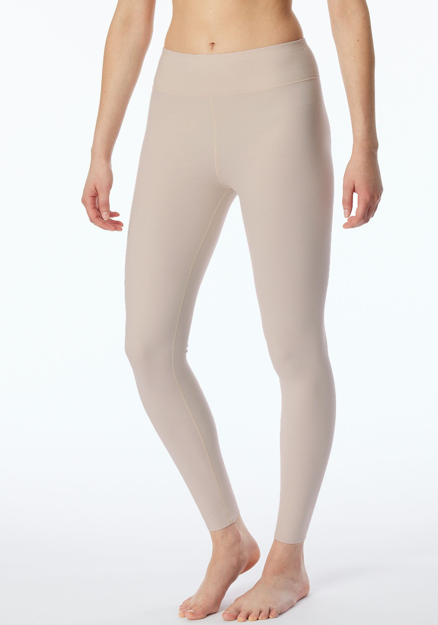 Schiesser Lange onderbroek INVISIBLE SOFT WARMING met van binnen opgeruwd materiaal voor warm draaggevoel dames thermokleding maat 40 beige