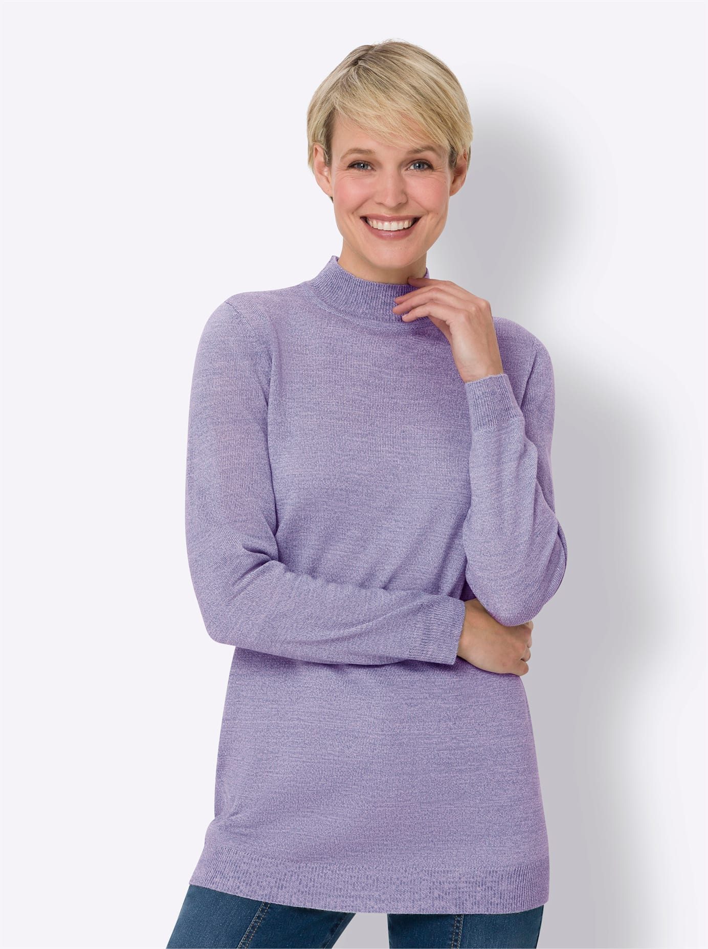 Classic Basics Trui met staande kraag Lange trui