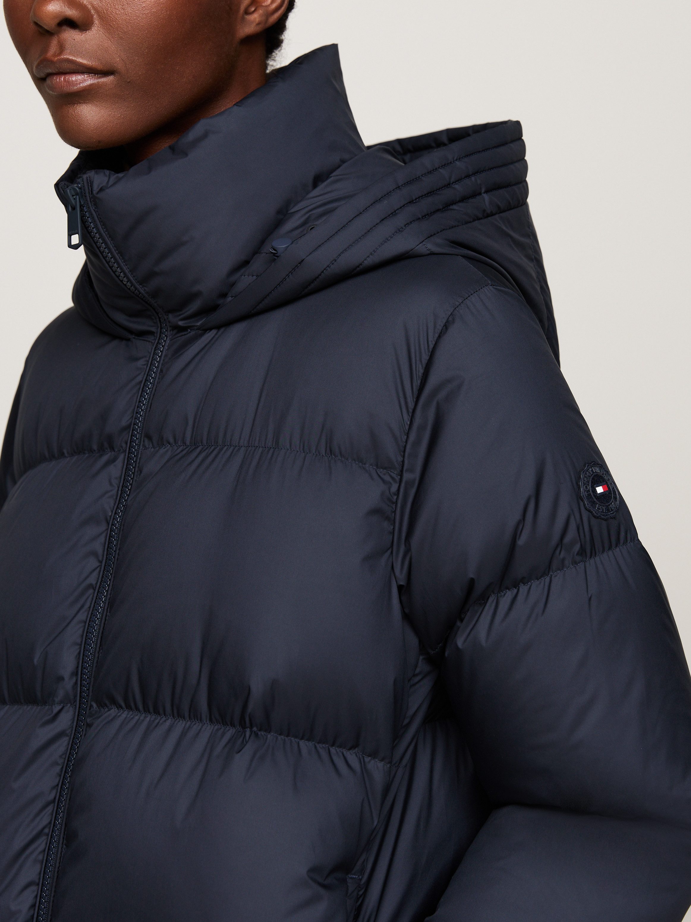 Tommy Hilfiger Lange jas met gestempeld logo