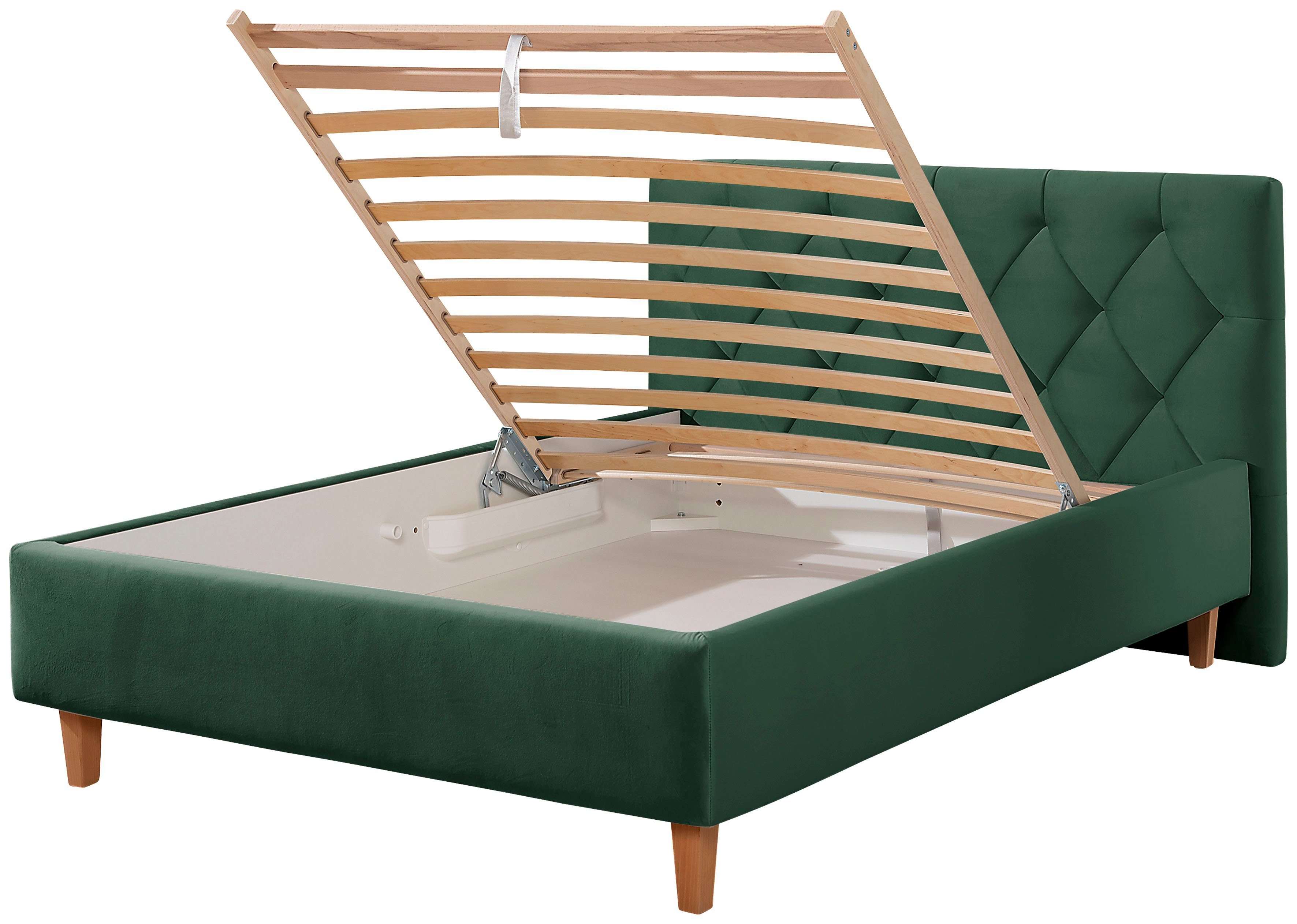 Guido Maria Kretschmer Home&Living Gestoffeerd bed Sunley 100 Kruisstiksel, hoofdbordhoogte 102 cm, zonder of met matras/lattenbodem