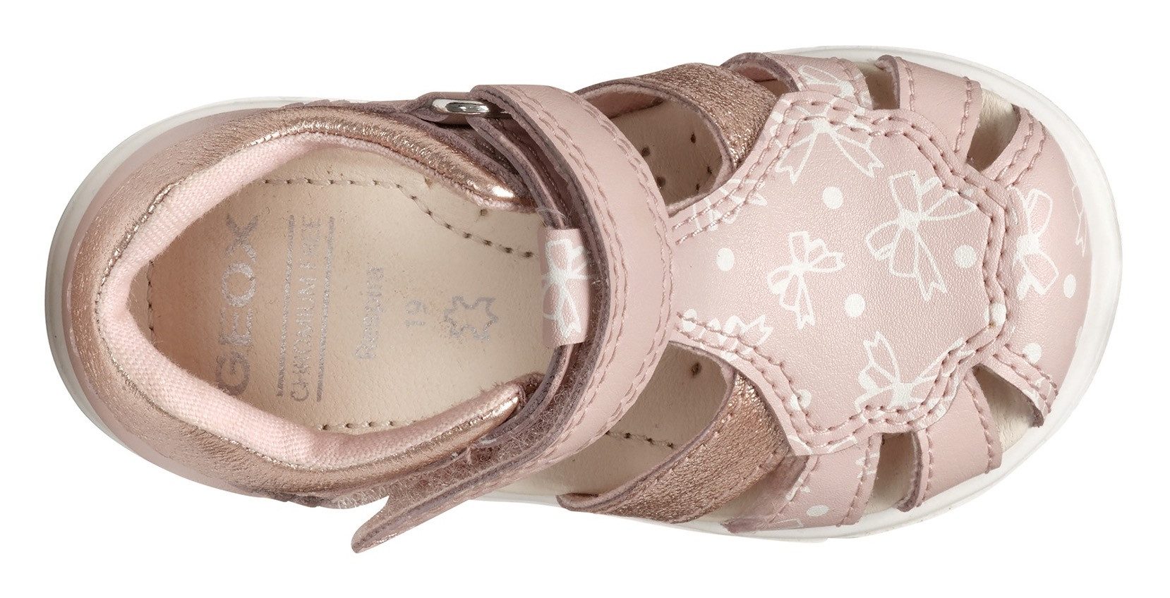 Geox Babyschoentjes B SANDAL ZAPITO GIRL , glitter sandaal, klittenbandschoen, babyschoen in metallic look