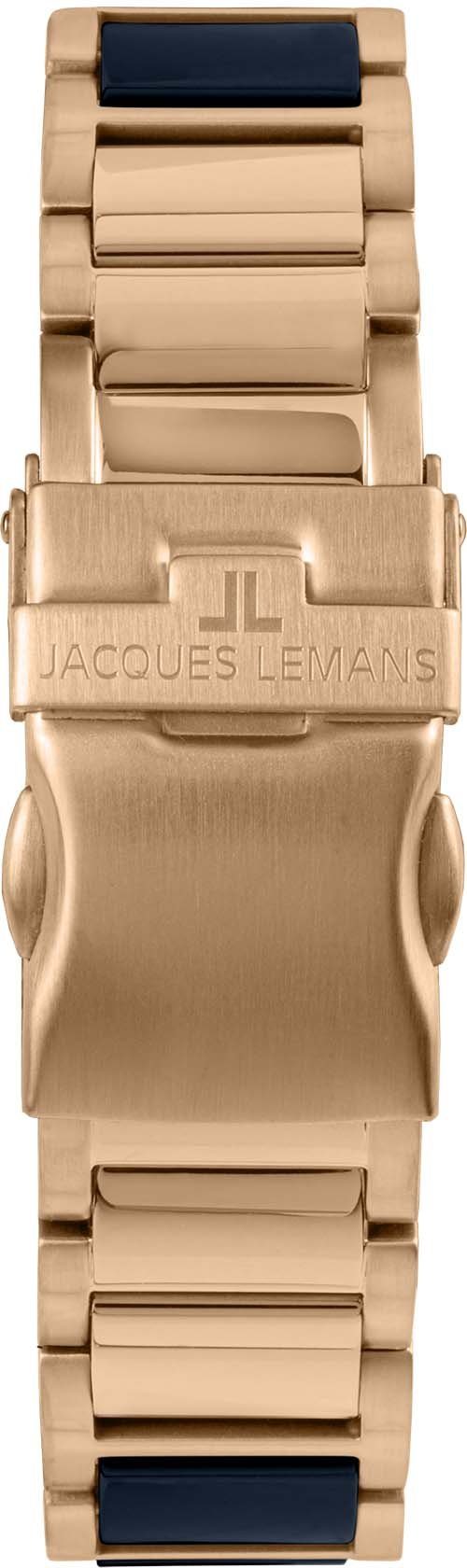 Jacques Lemans Keramisch horloge Liverpool, 42-12H Quartz horloge, armbanduhr, dameshorloge, datum, roestvrijstalen band, keramiek