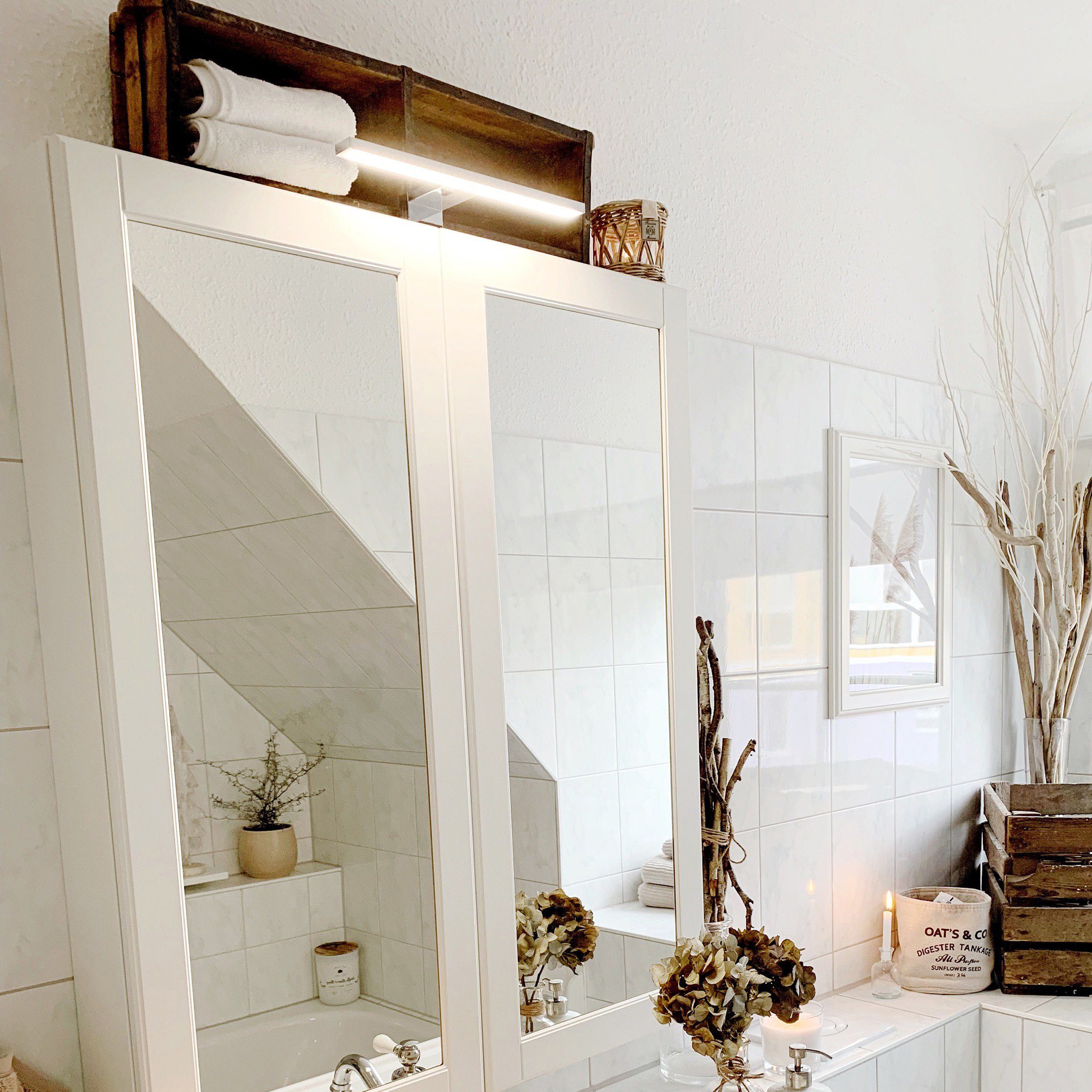 B.K.Licht Spiegellamp Carina LED, badkamer, verlichting, spiegel-lamp, IP44, make-up licht