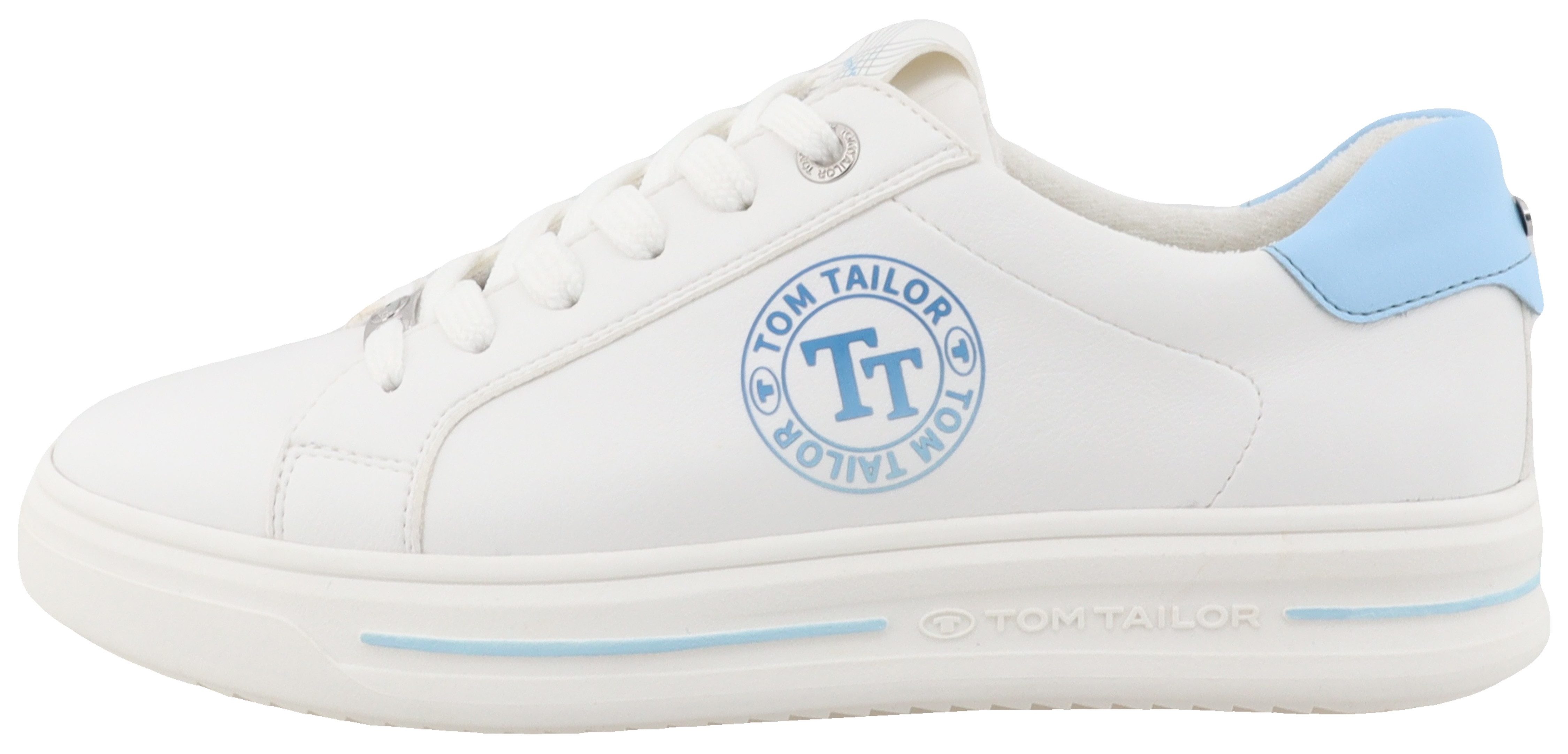 Tom Tailor Plateausneakers , lage schoen, vrijetijdsschoen, veterschoen, contrastafwerking op de hiel