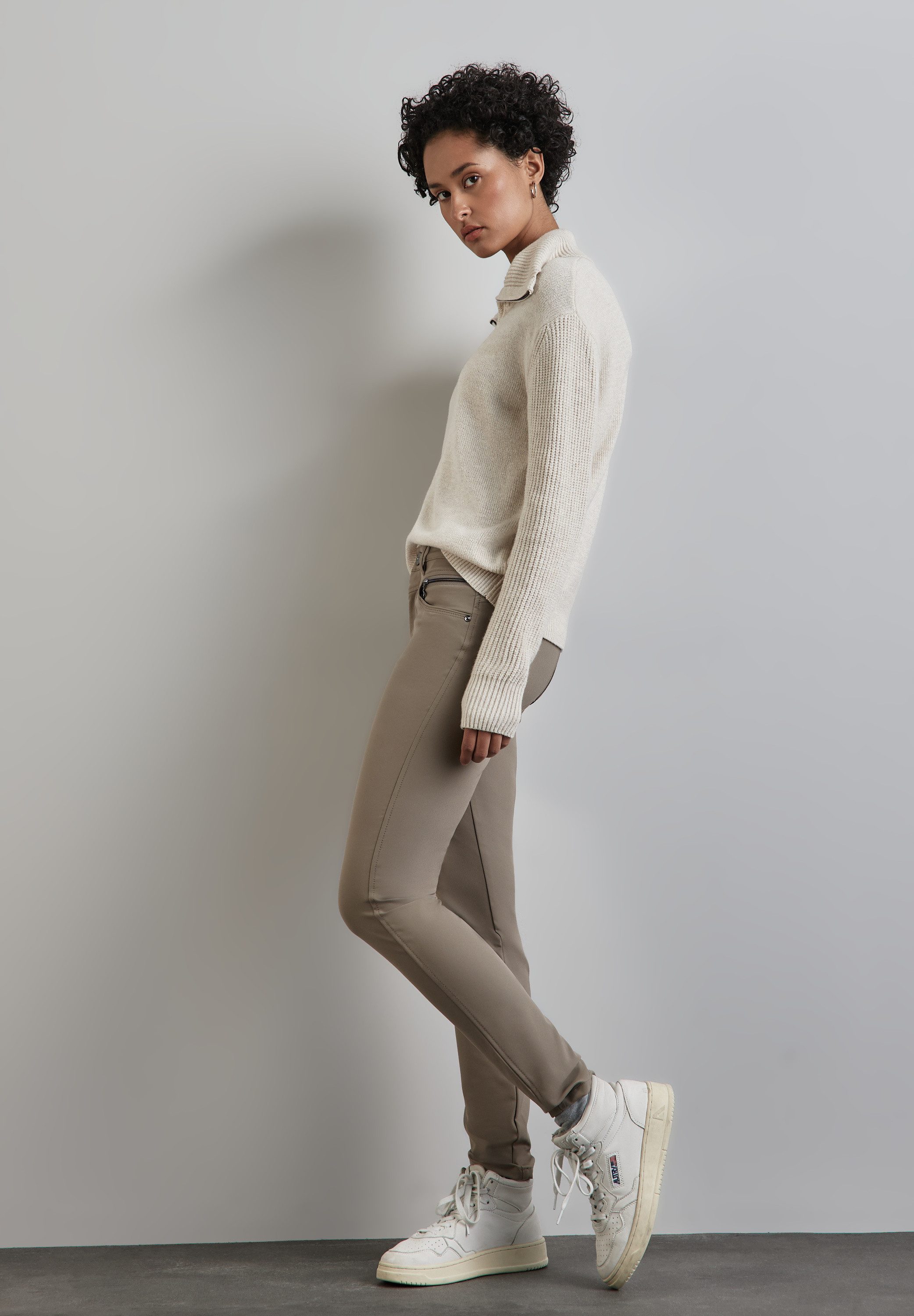 STREET ONE Stoffen broek Style York met ritsdetails
