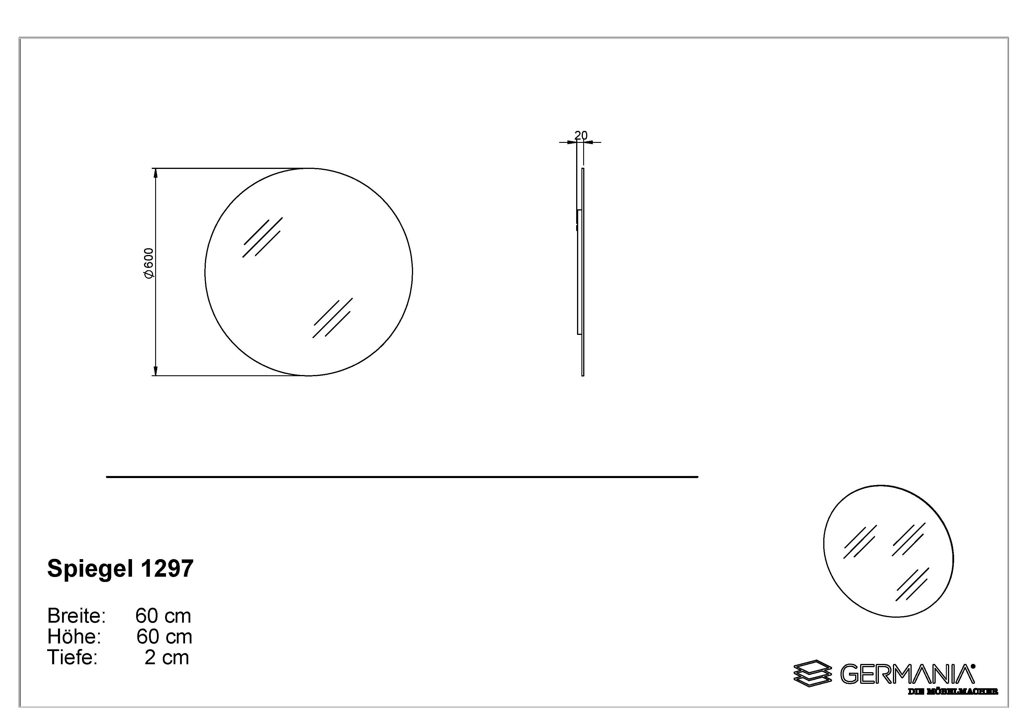 GERMANIA Halmeubelset GW-Ameca 2.0 Garderobe-set: multifunctionele kast en spiegel