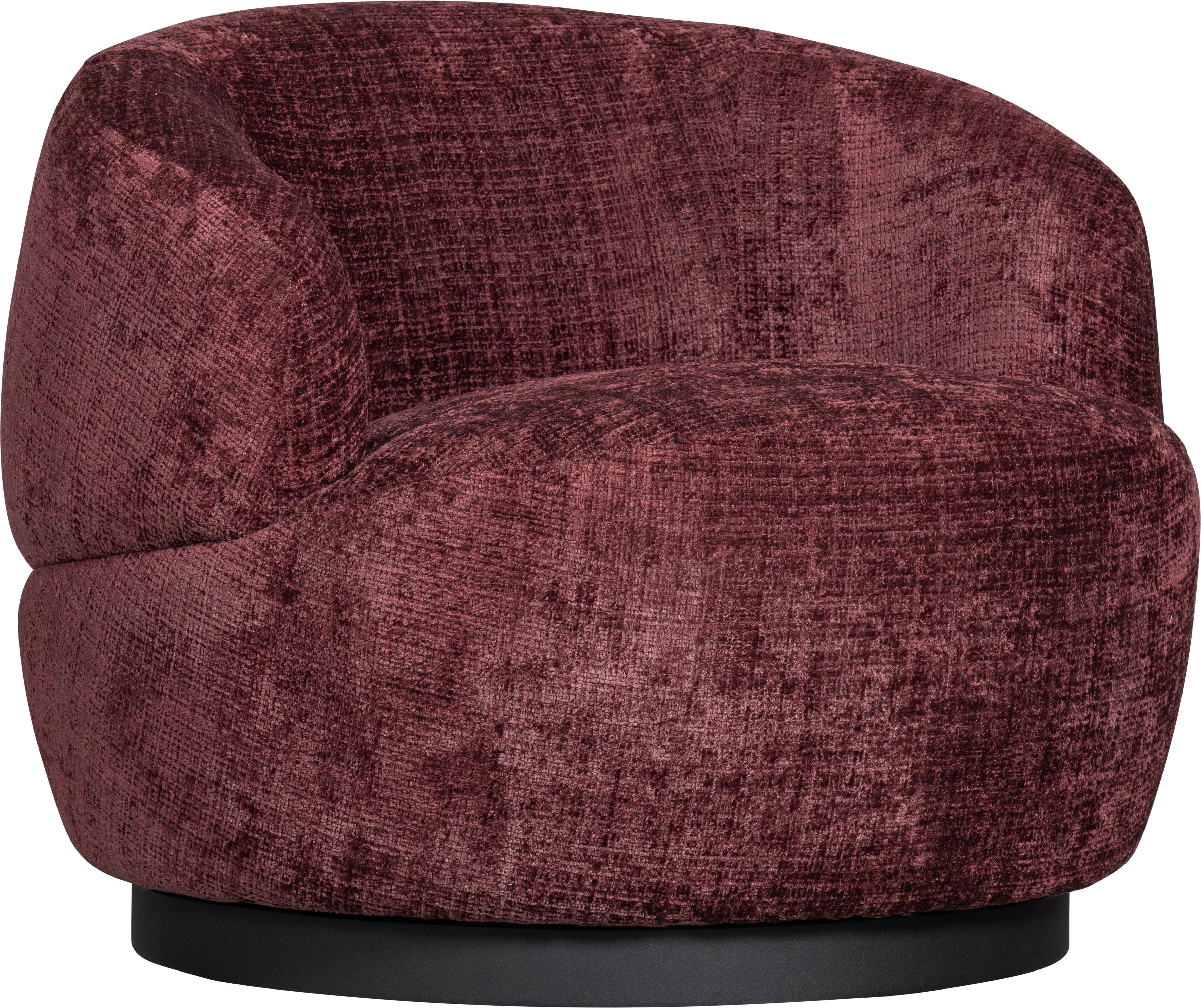 WOOOD Draaibare fauteuil Woolly ronde vorm, in elke richting draaibaar! breedte 84 cm fauteuils paars