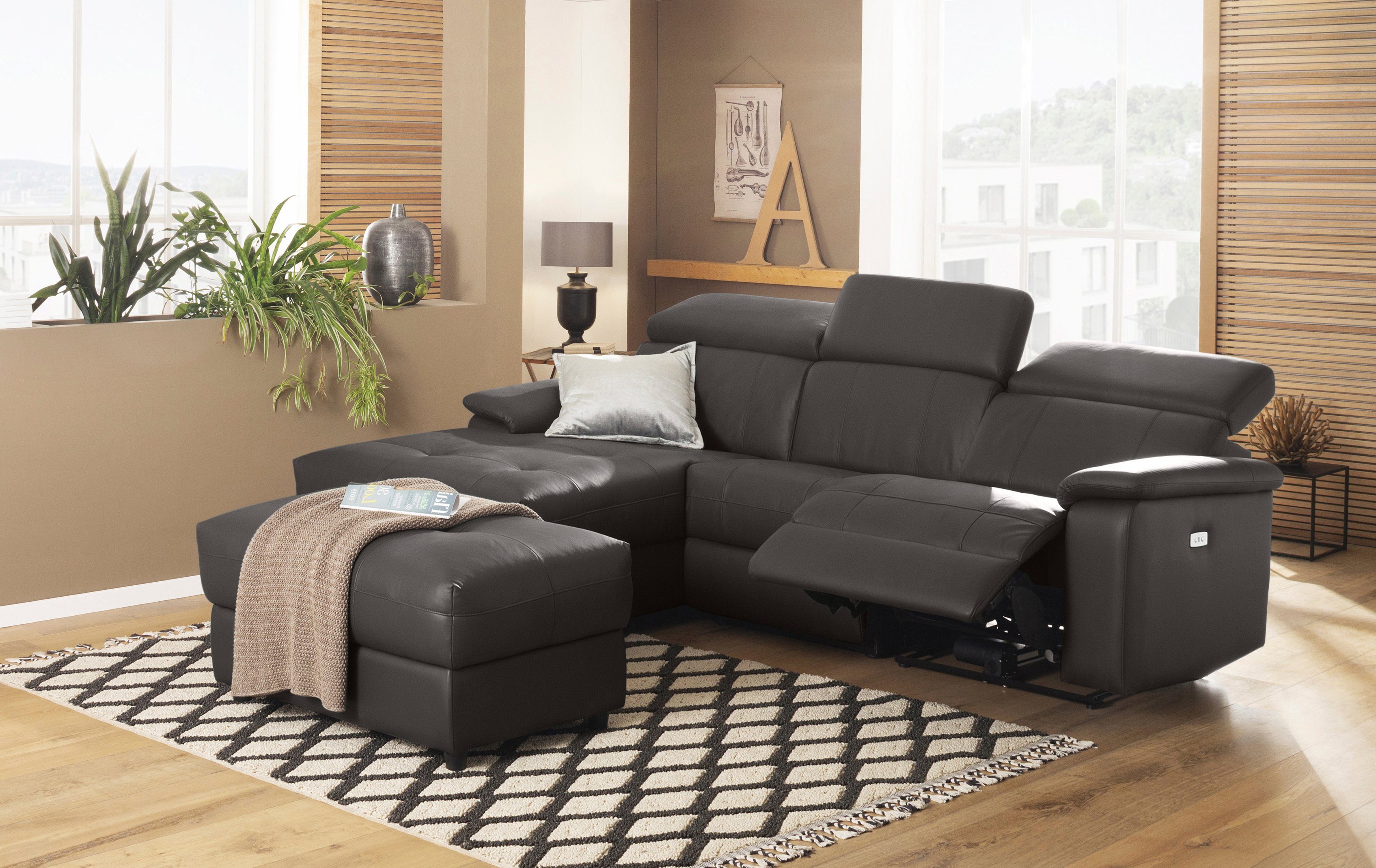 Home affaire Hoekbank Binado, L-vorm, met handmatige of elektrische relaxfunctie met usb-aansluiting