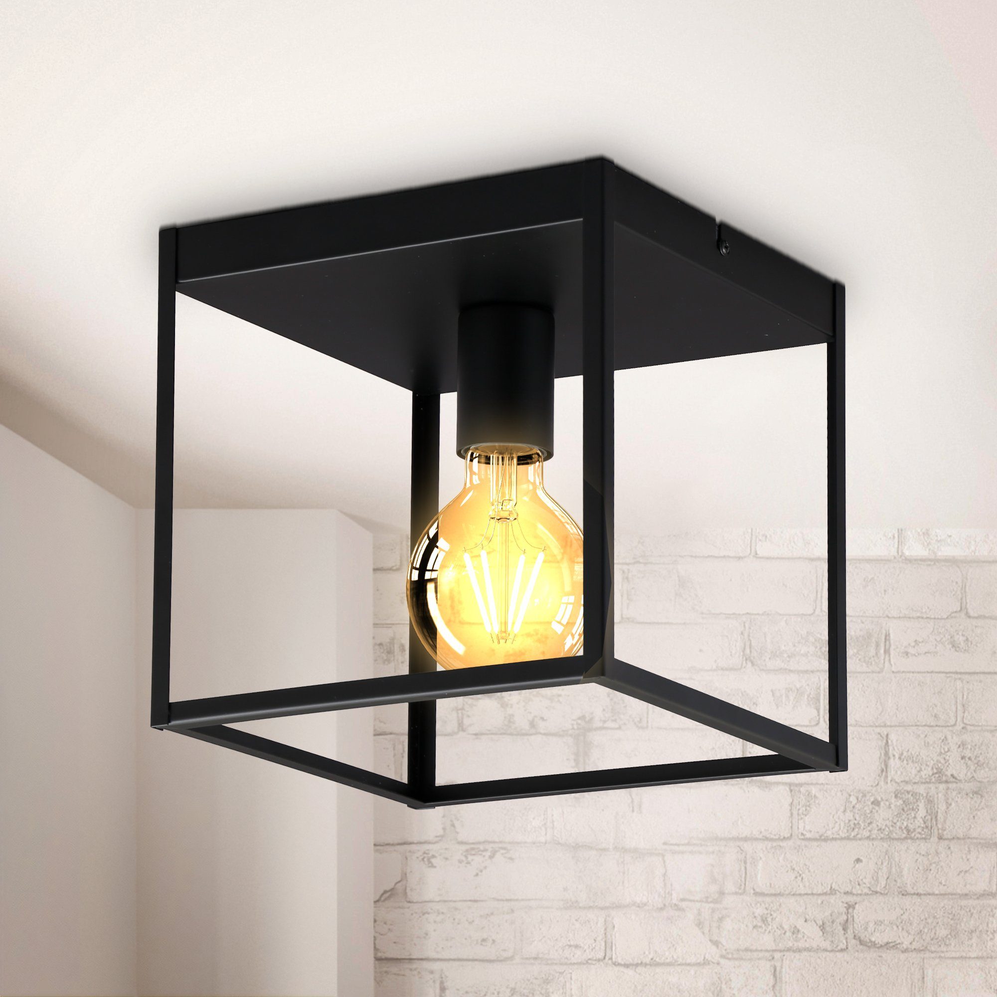 B.K.Licht Plafondlamp zwart, 1xE27 max. 60W excl. (1 stuk)