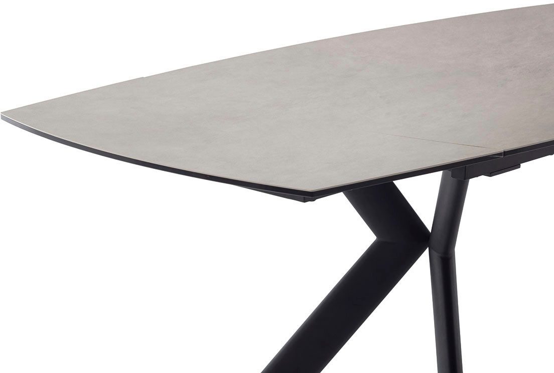 MCA furniture Eettafel OSSANA vierpoot tafel 180-260 cm Keramiek, metaal, eindschuif, uittrekbaar, tafelblad 13 mm, 8-10 personen