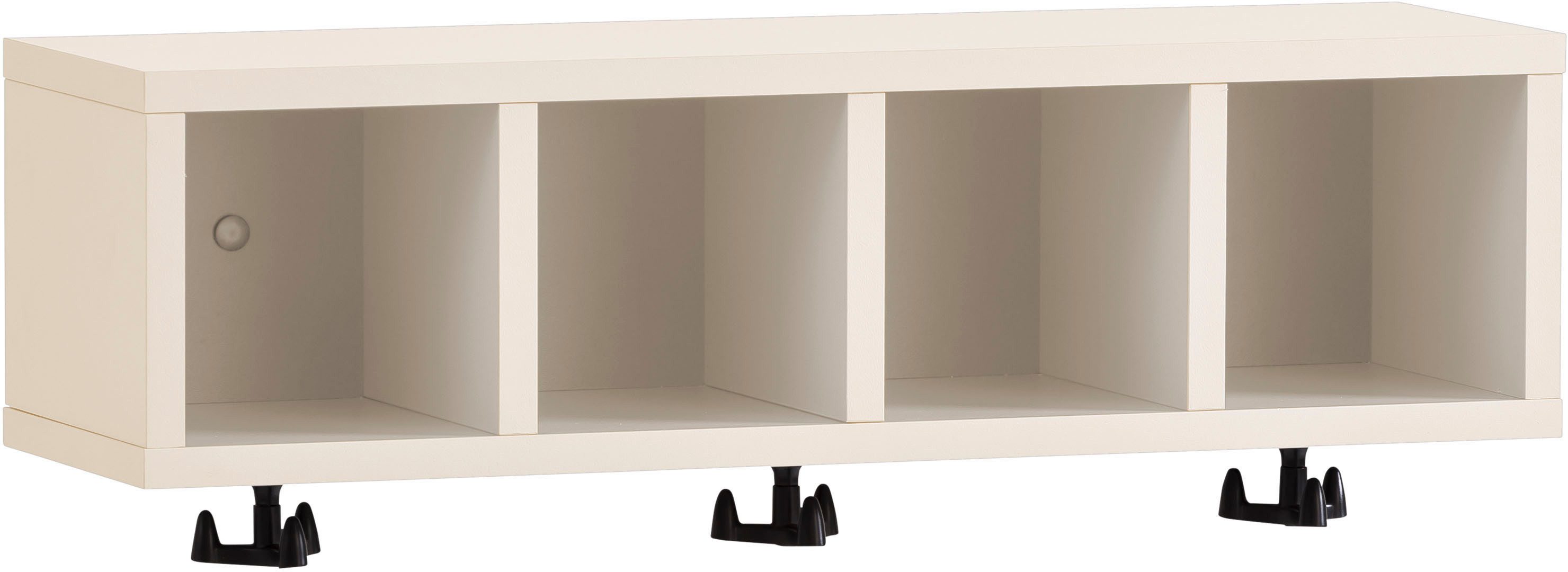 Schildmeyer Wandplank Lovund, breedte 59 cm 4 open vakken, 3 kledinghaken