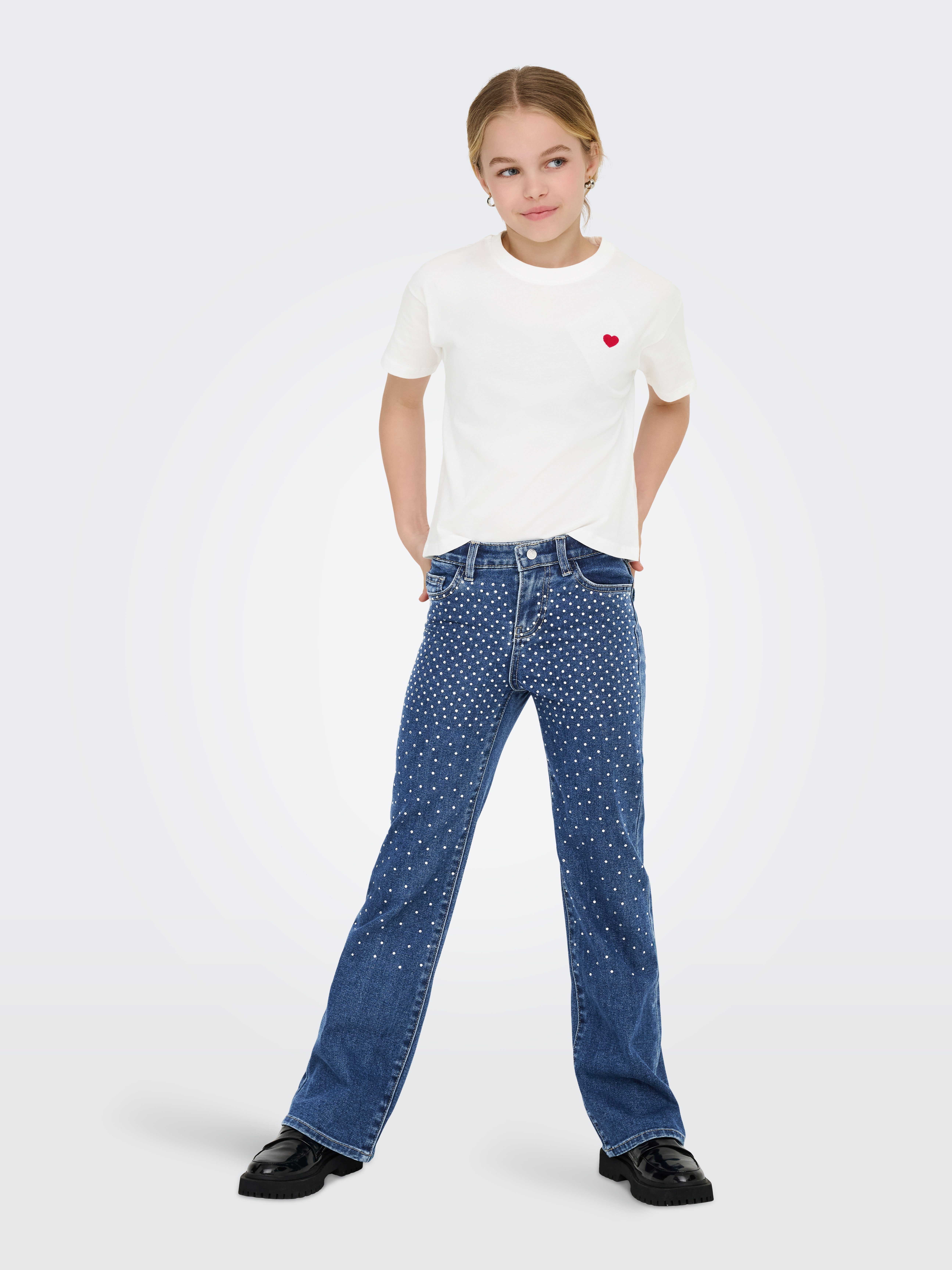 KIDS ONLY Shirt met korte mouwen KOGMAIKEN LIFE CROPHEART SS TOP JRS NOOS