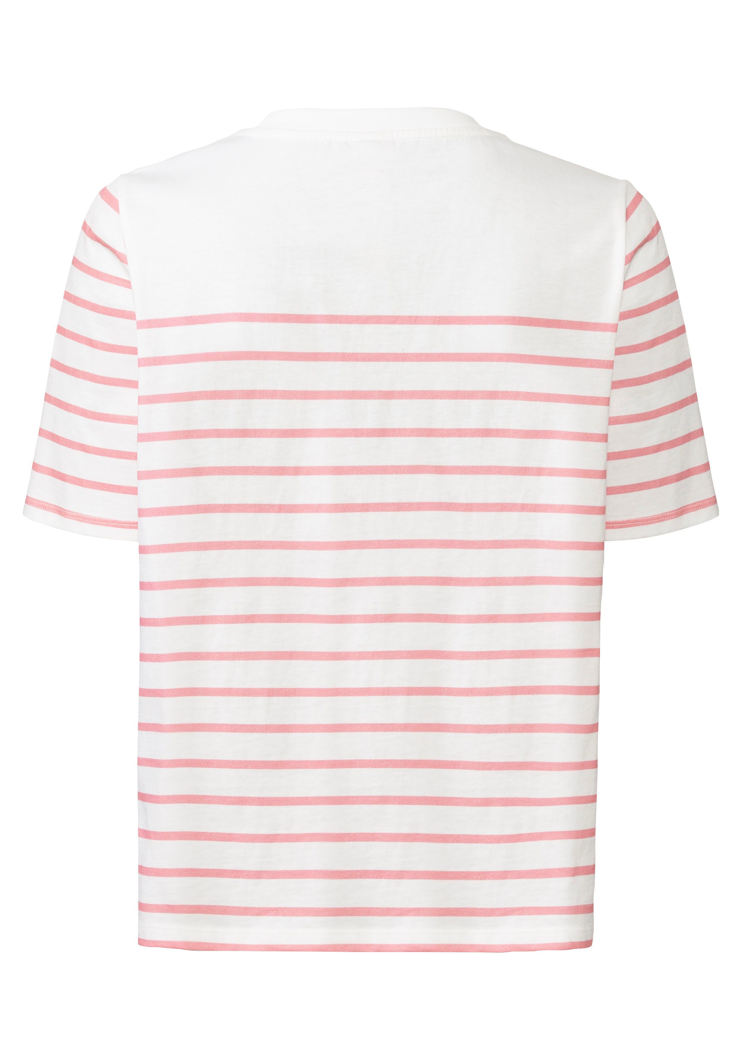 Lascana T-shirt met strepen, katoenen shirt met korte mouwen, slanke look, basic