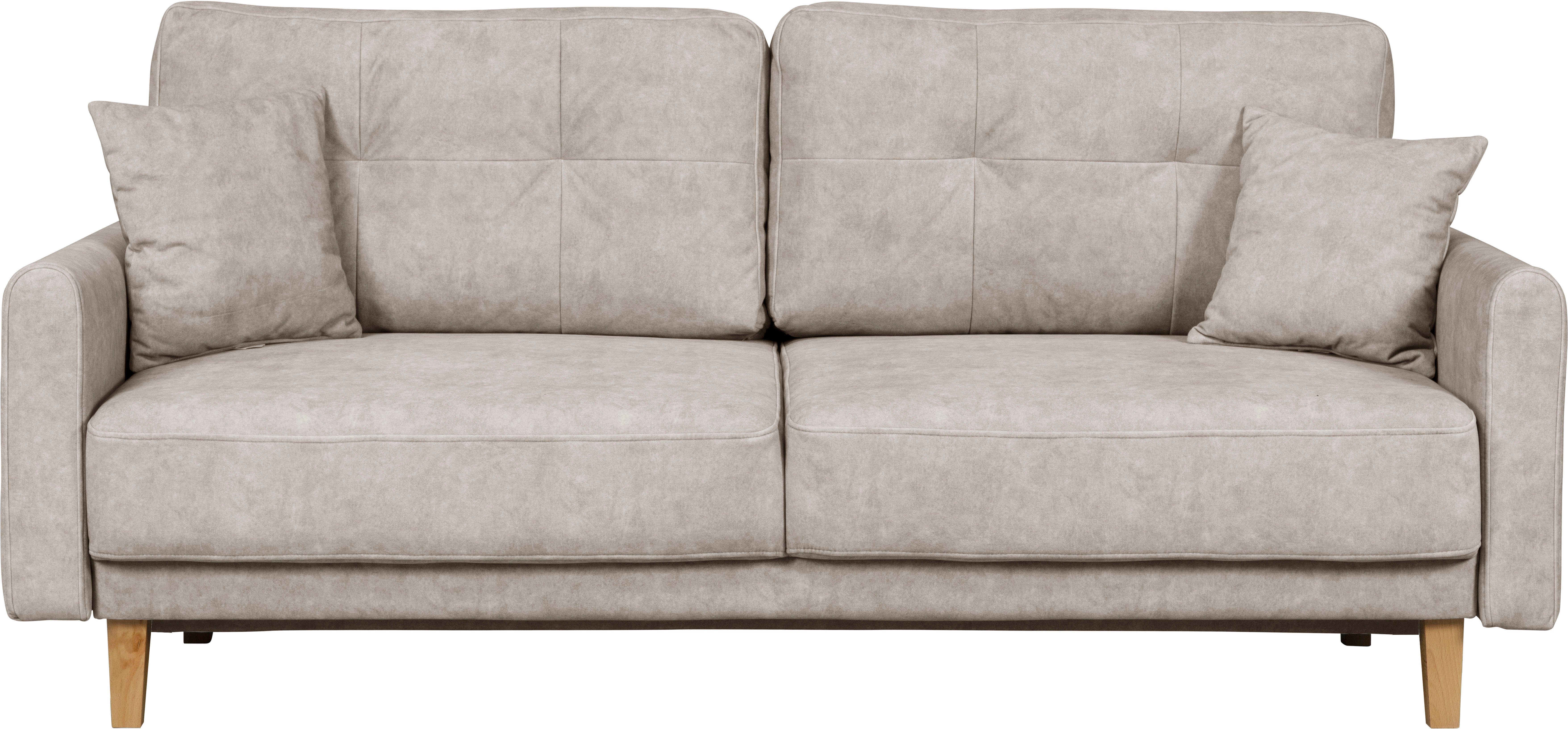 Home affaire 2-zitsbank TRIPLO met golfsysteem, afmetingen B/D/H: 165/100/89 cm Bank met stiksel in het ruggebied, incl. rugkussen en sierkussen