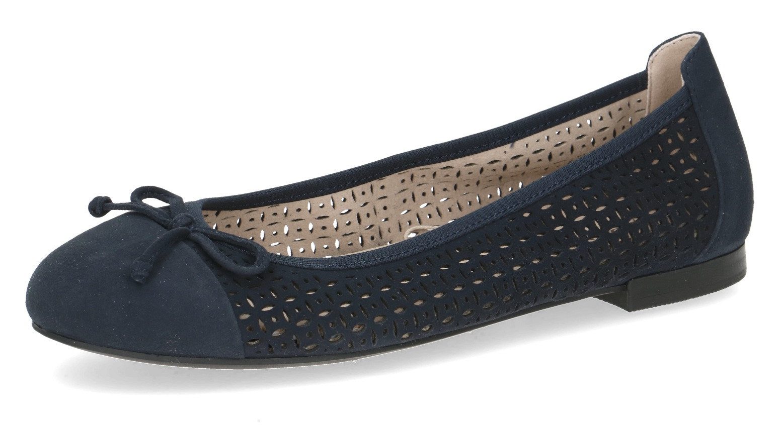 Caprice Ballerina's , blokhak, business schoen, comfortabele schoen met subtiele sierstrik dames klassieke ballerina's maat 39 blauw