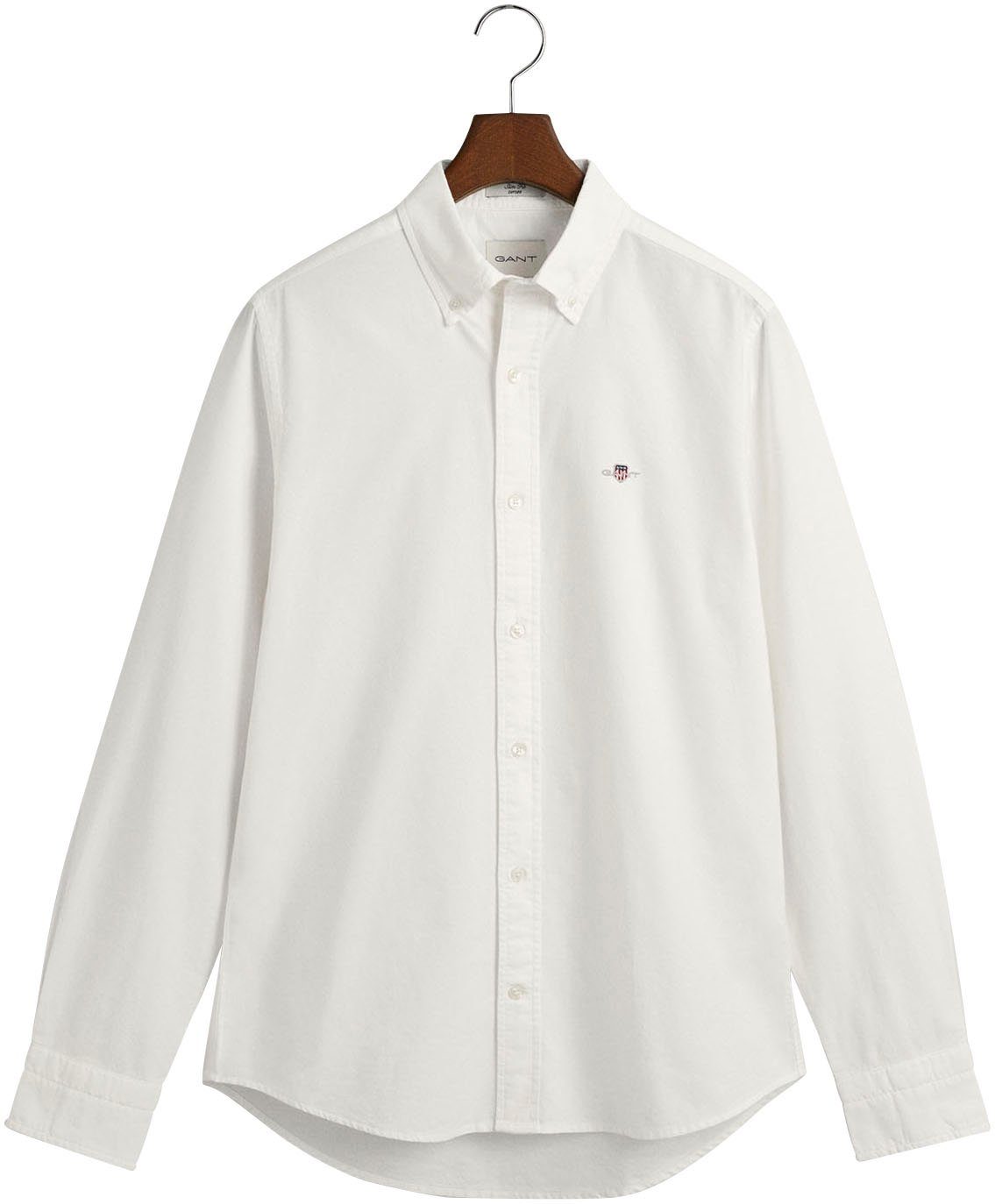 Gant Overhemd met lange mouwen Slim fit Oxford overhemd gestructureerd duurzaam dikker