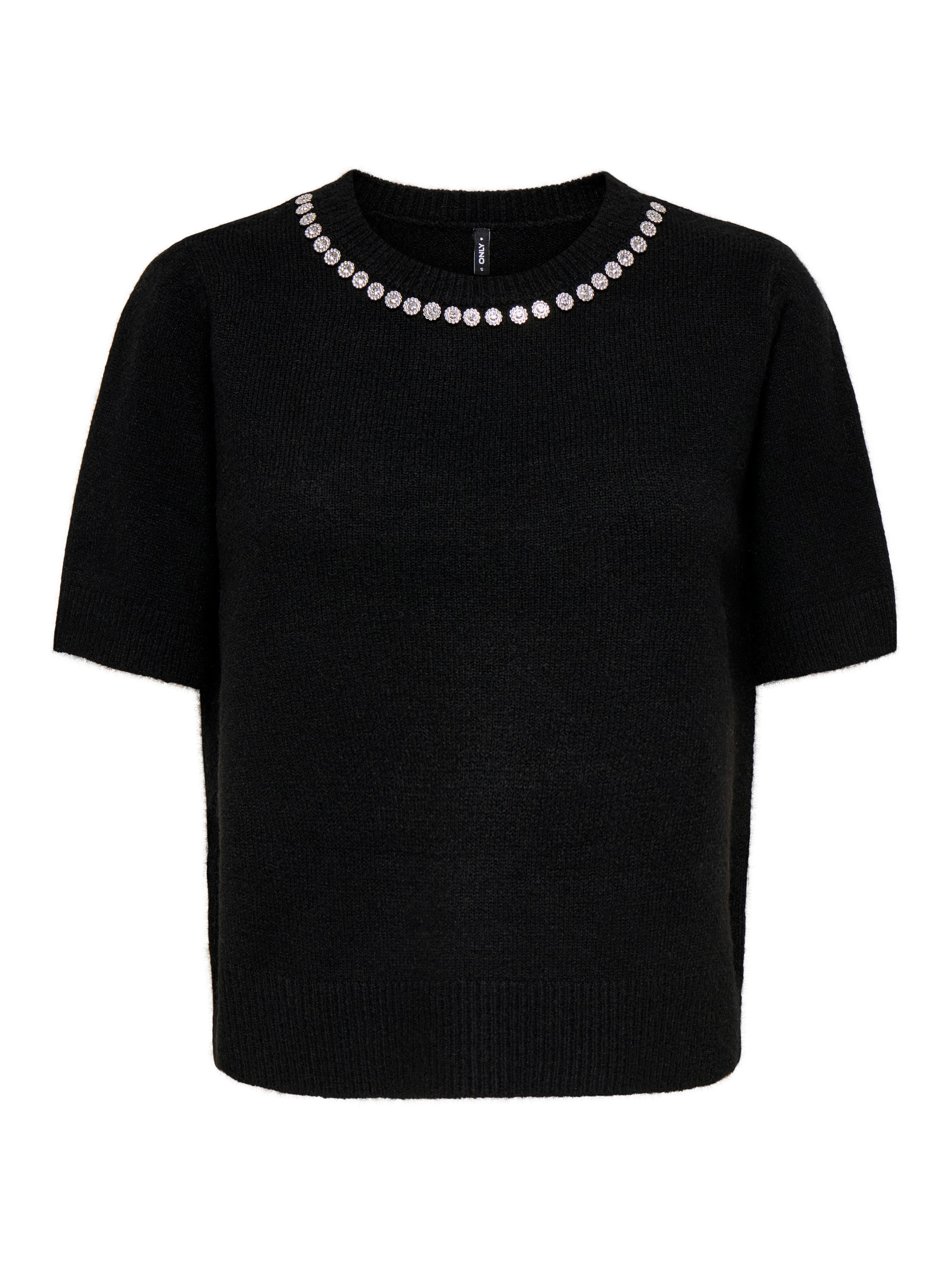 Only Trui met korte mouwen ONLABBY LIFE SS BLING TOP O-NECK KNT