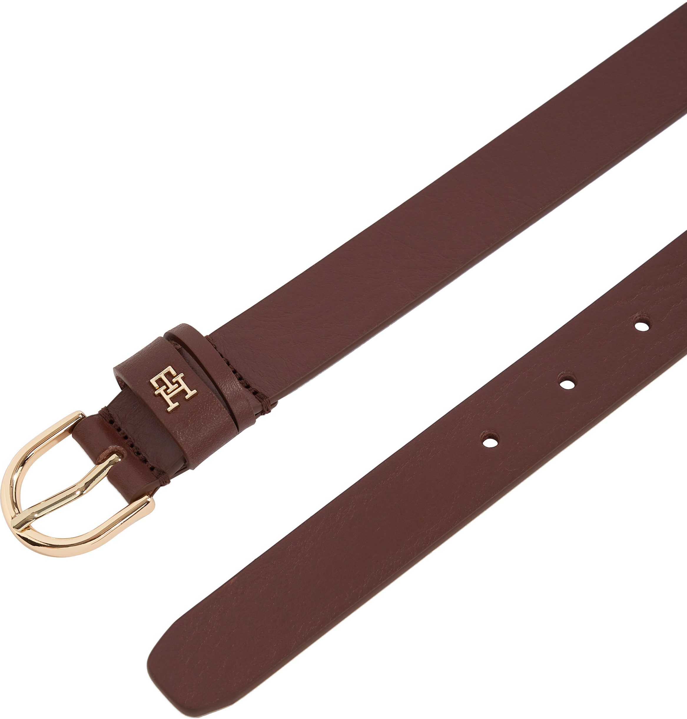 Tommy Hilfiger Leren riem ESSENTIAL EFFORTLESS 2.5 GOLD Logo-embleem, zachte haptiek, ovale eenvoudige pin sluiting