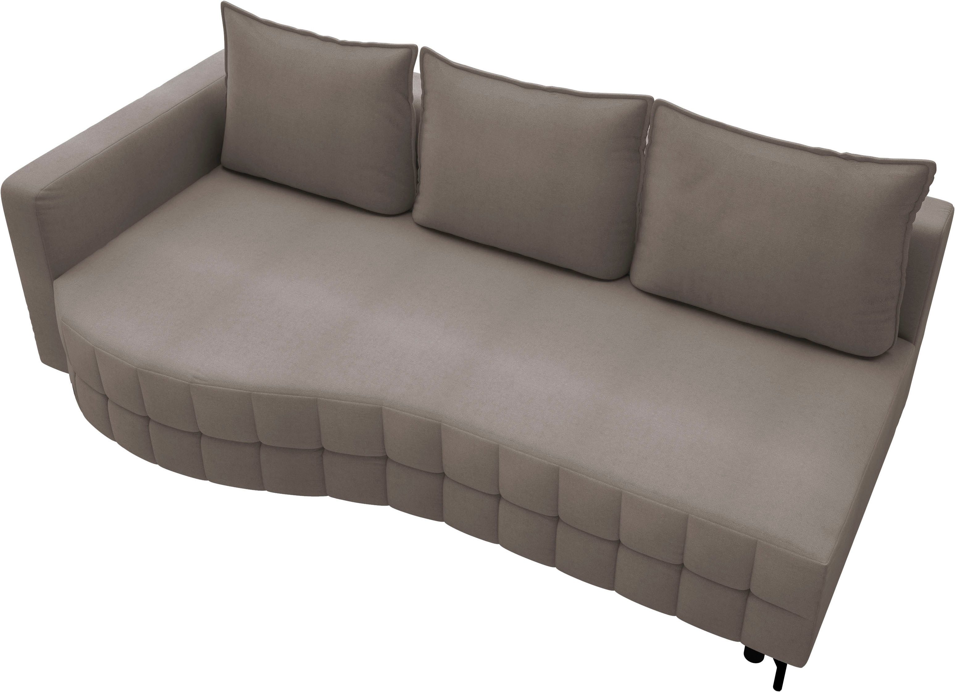 exxpo - sofa fashion Loungebank T wiggy slaapbank met bedfunctie en bedlade, comfortabele bonellvering, super zitcomfort, elegante vormtaal