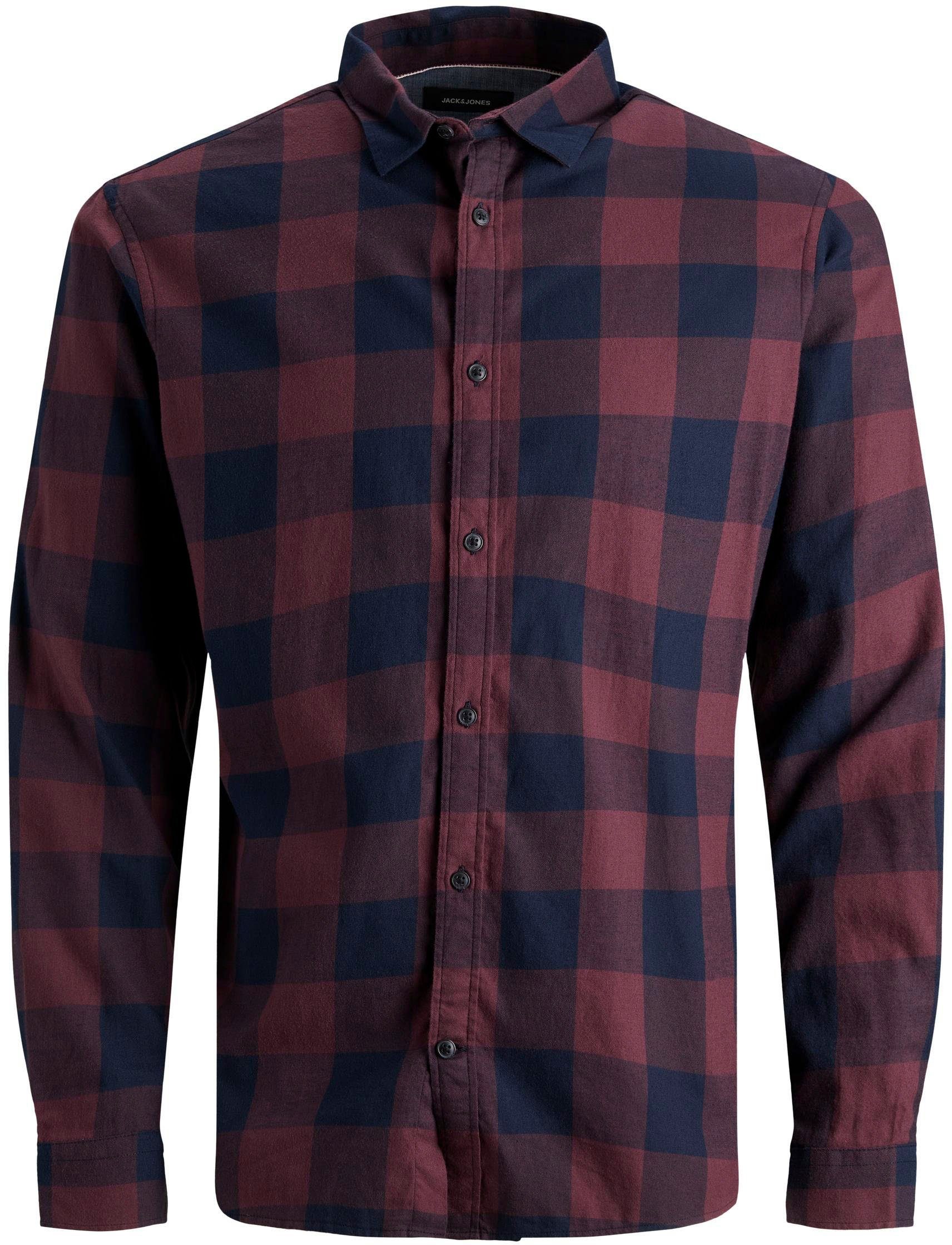 Jack & Jones Geruit overhemd JJ JJEGINGHAM TWILL SHIRT L/