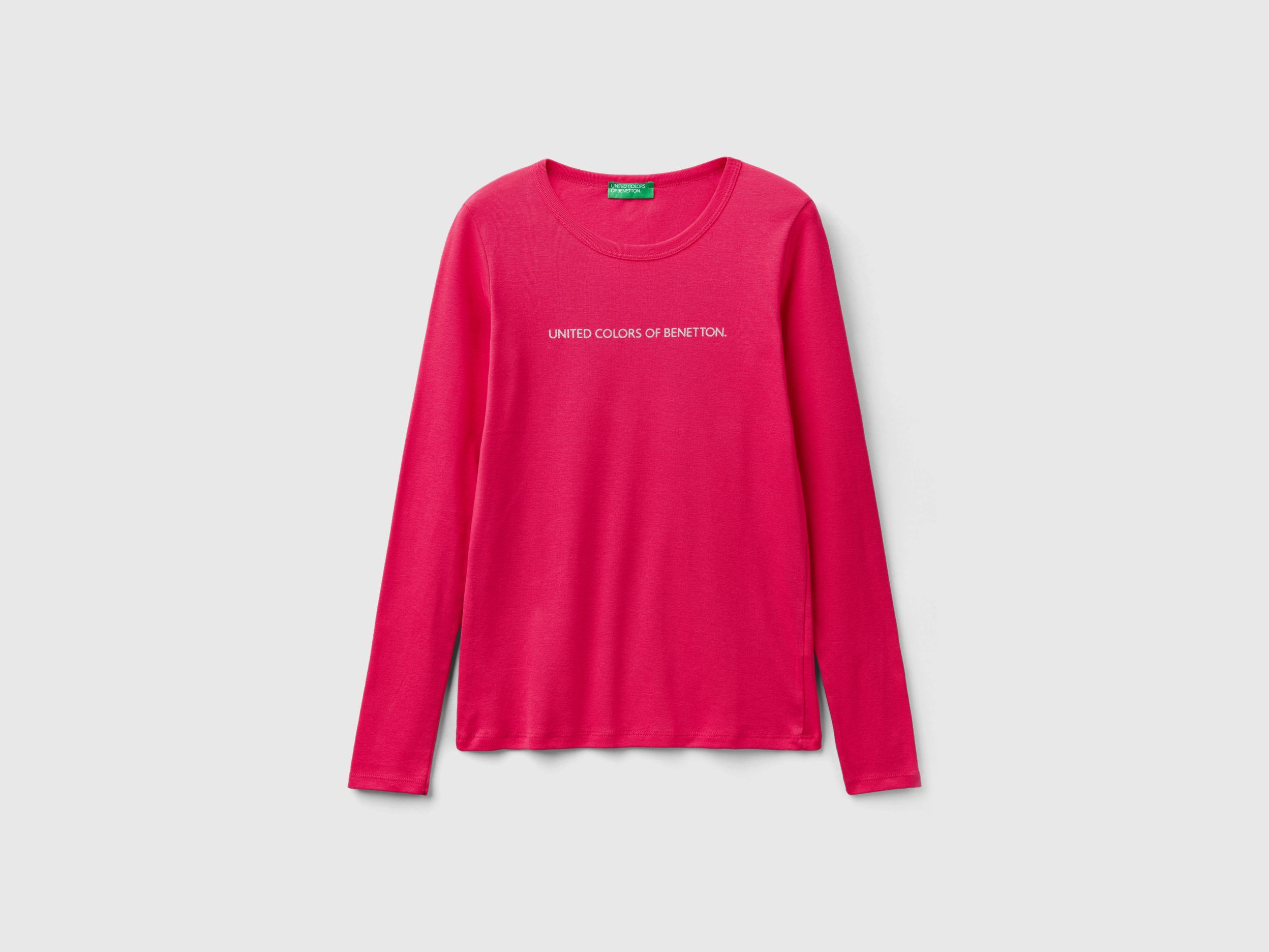 United Colors of Benetton Shirt met lange mouwen met labelprint met glittereffect