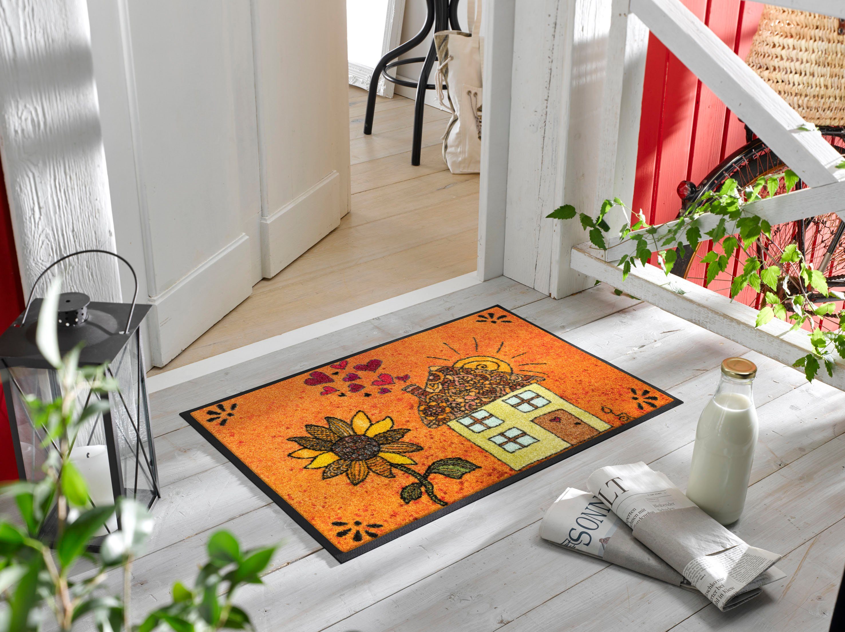 wash+dry by Kleen-Tex Mat Zonnehuis Inloopmat, antislip, geschikt voor binnen en buiten, wasbaar
