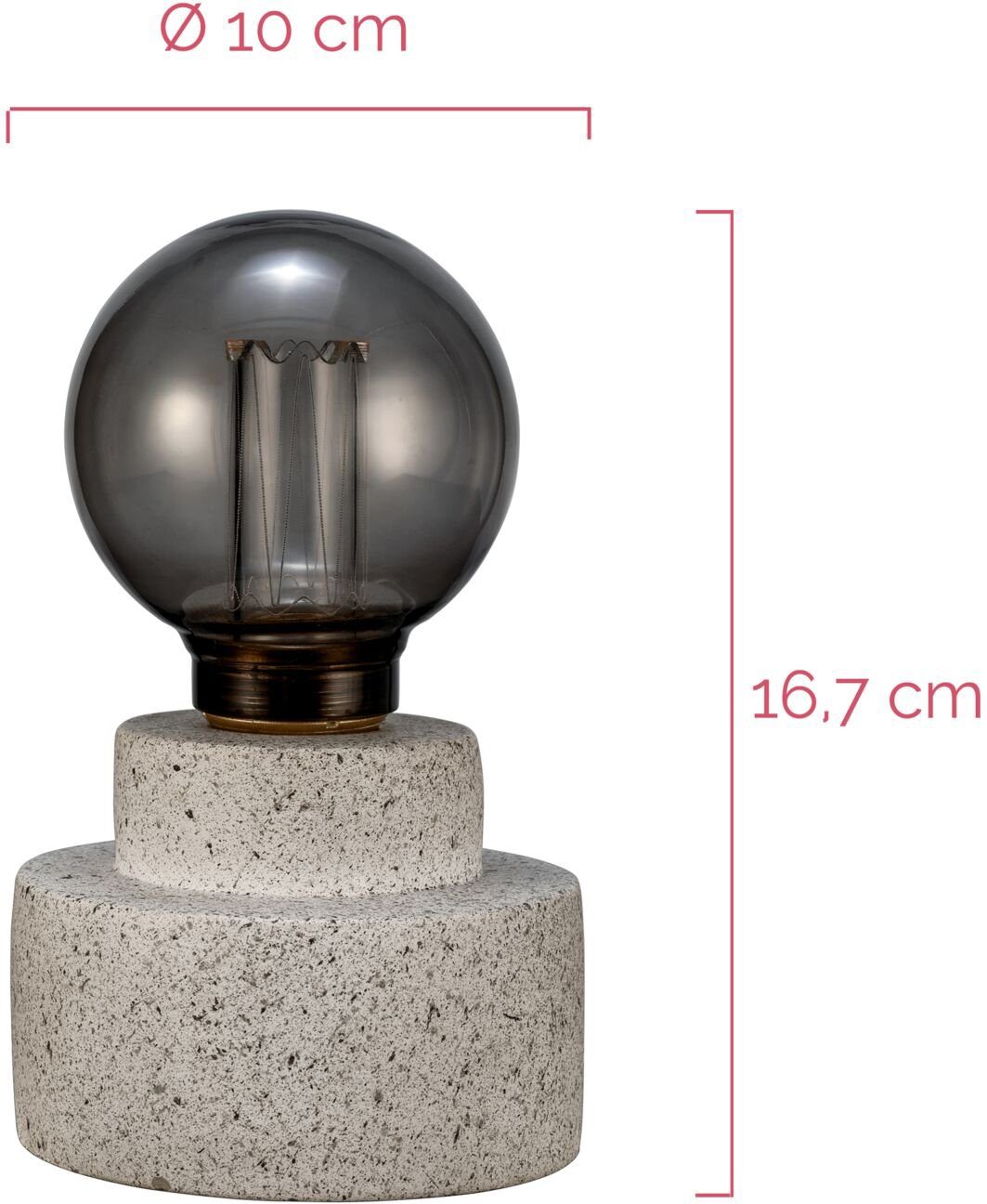Pauleen Tafellamp Noble Flare E27, incl. lichtbron, op batterijen, timerfunctie (1 stuk)