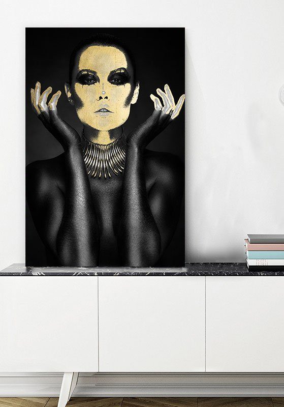 queence Artprint op acrylglas Chnum met de hand ingewerkte bladgoud applicaties (1 stuk)