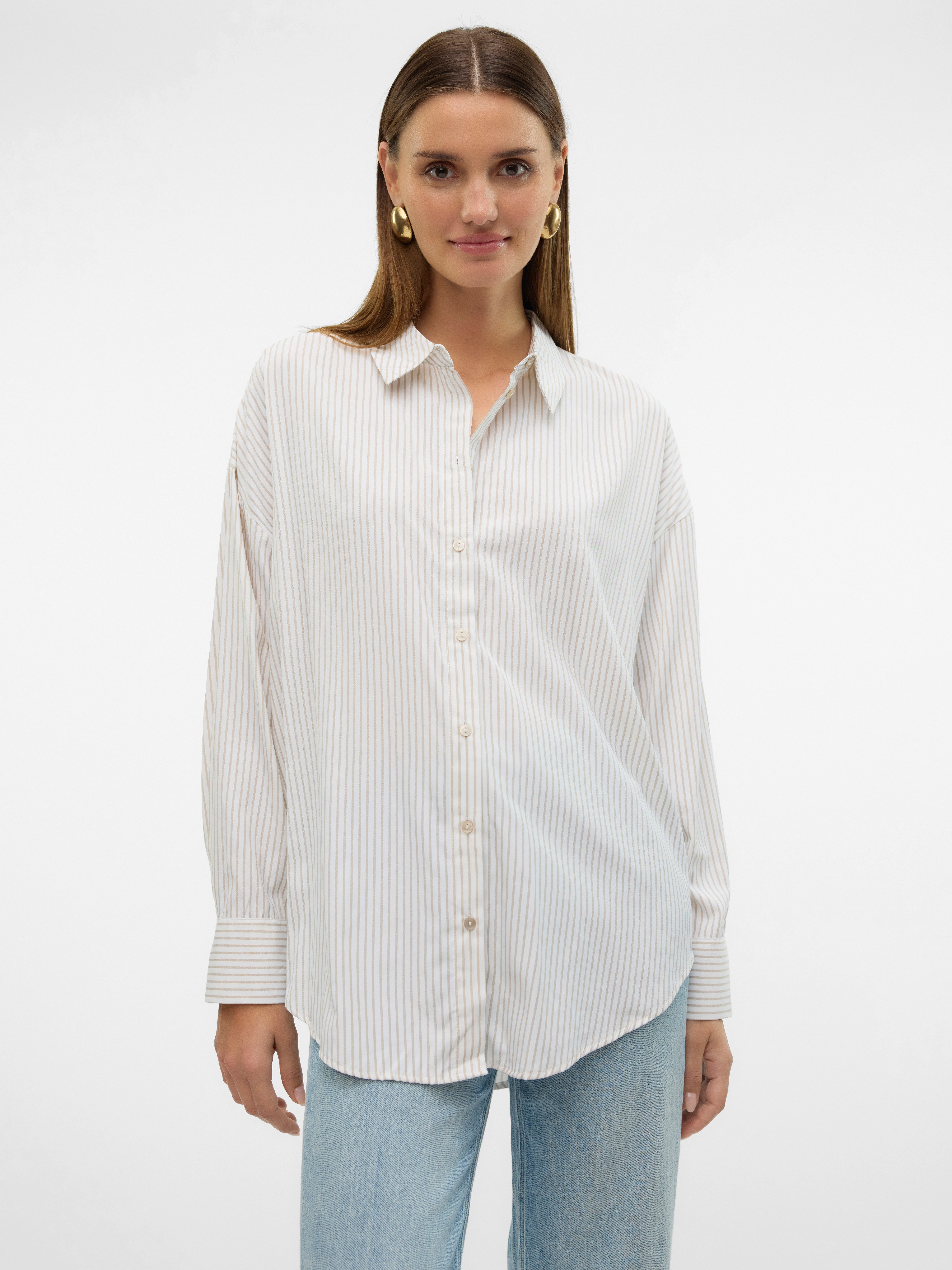 Vero Moda Blouse met lange mouwen VMNORA LS OVERSIZE SHIRT WVN GA NOOS