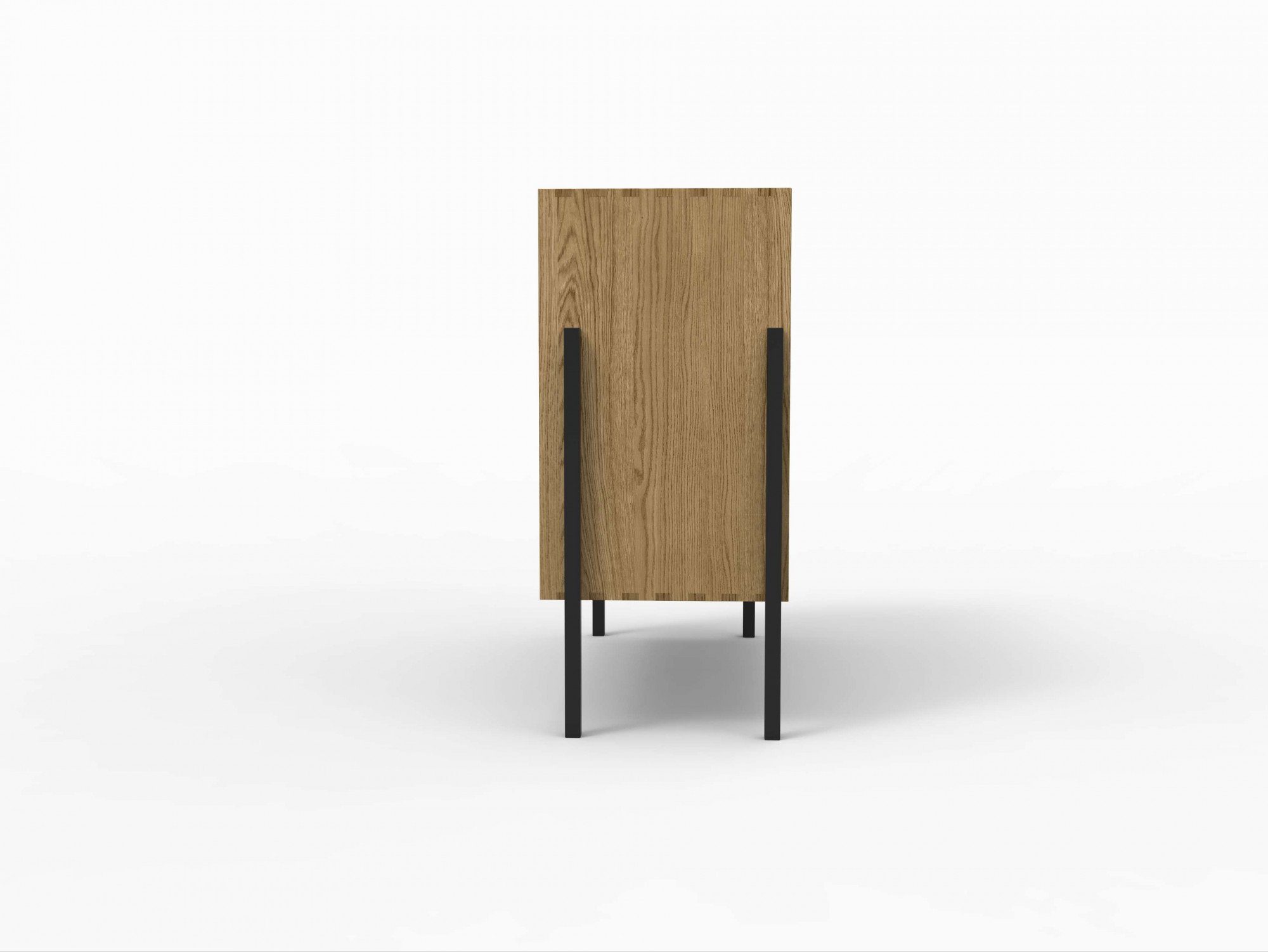 andas Dressoir Finton Commode met 2 deuren, kast van massief eikenhout