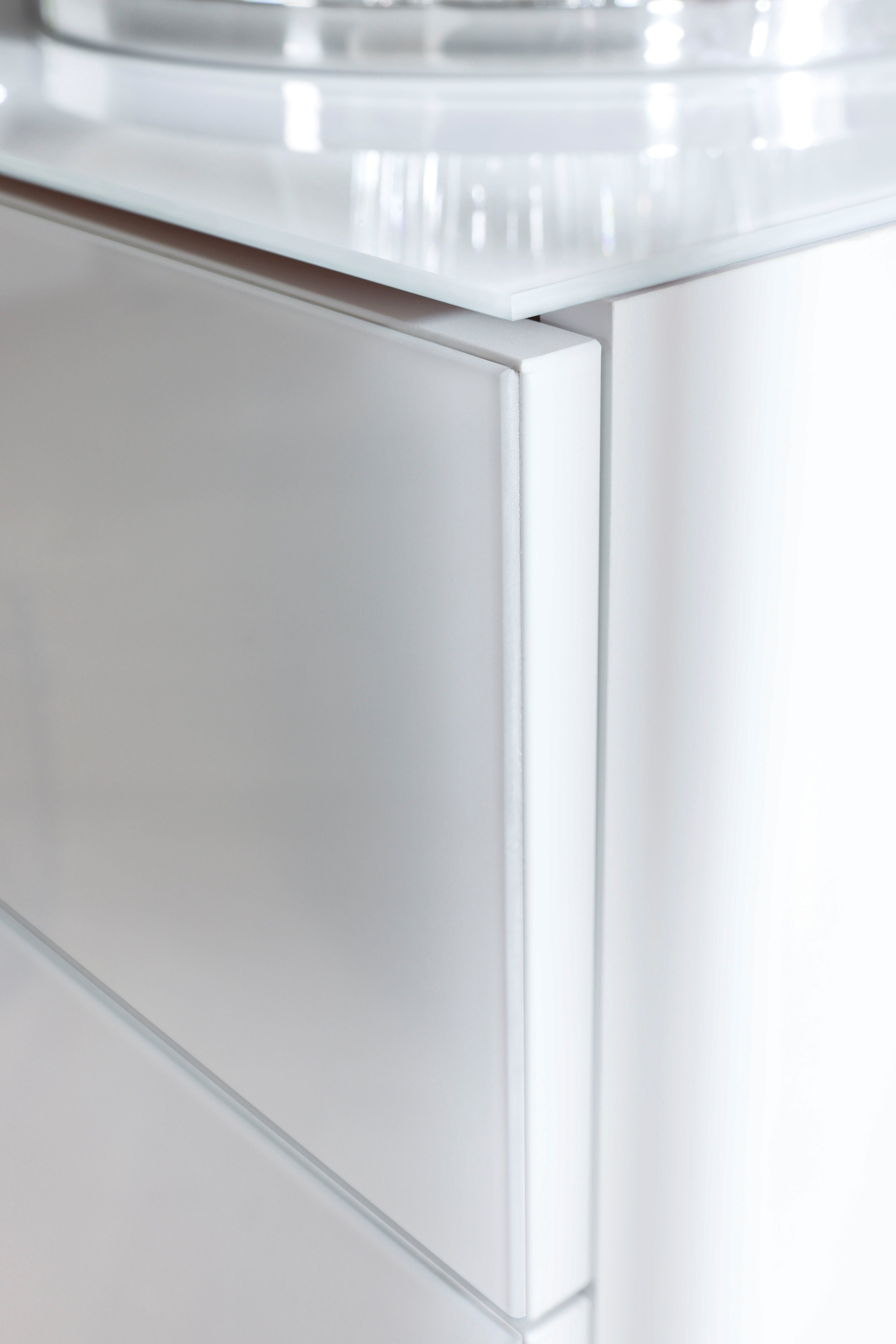 rauch Kast met laden en deuren Flipp 3-deurs, 5 lades, soft-close functie, bovenblad en glazen front