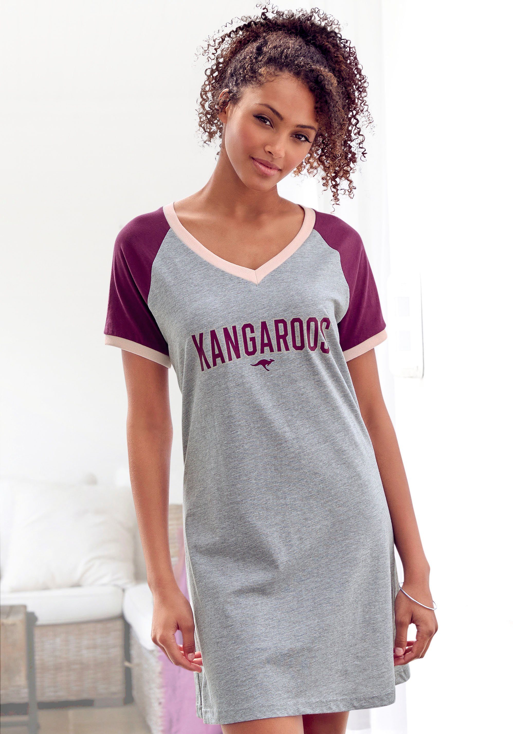 KangaROOS Big-shirt met contrastkleurige raglanmouwen