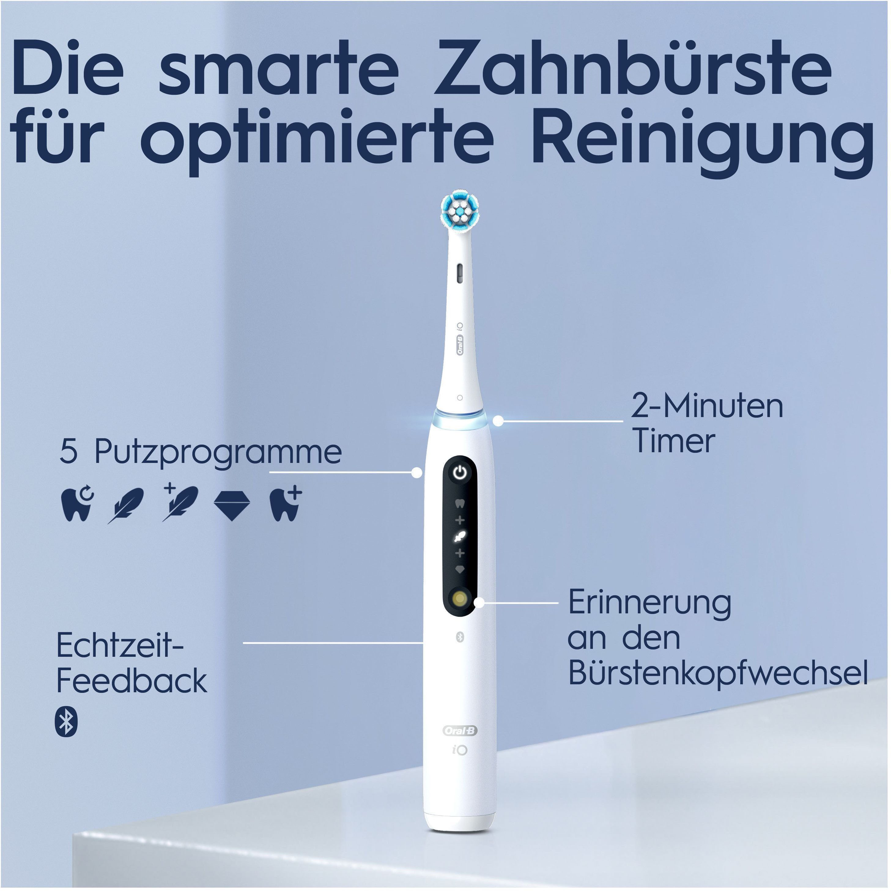 Oral B Elektrische tandenborstel IO 5 met magnet technologie, led-display, 5 reinigingsstanden, reisetui