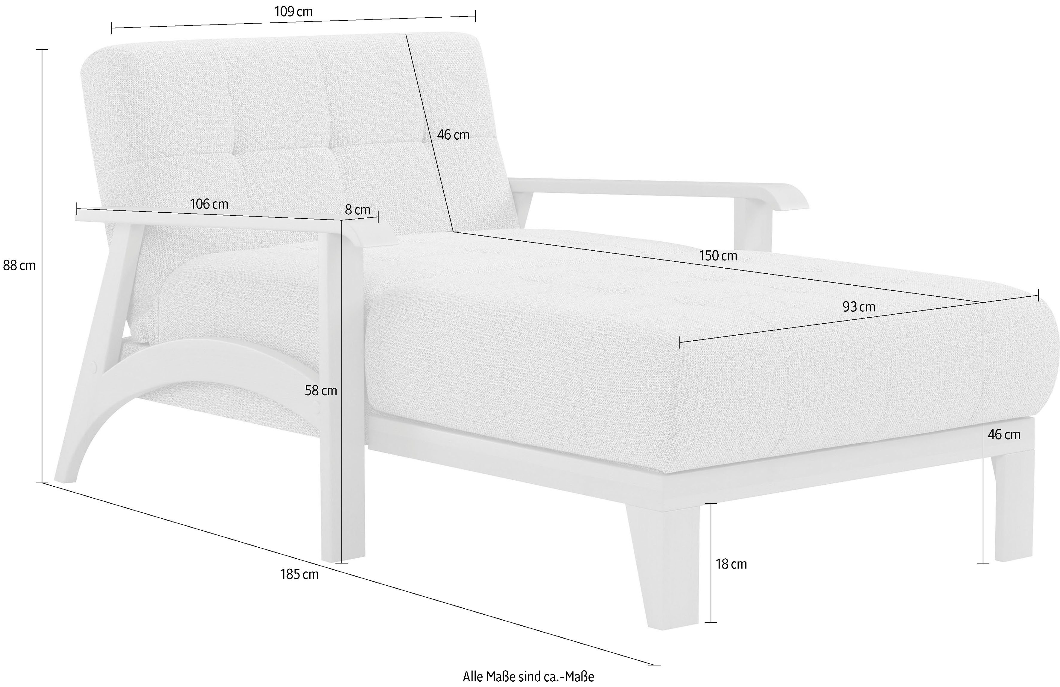 sit&more Récamier Billund Armleuningen van eikenkleurig beukenhout, verschillende bekledingen en kleuren