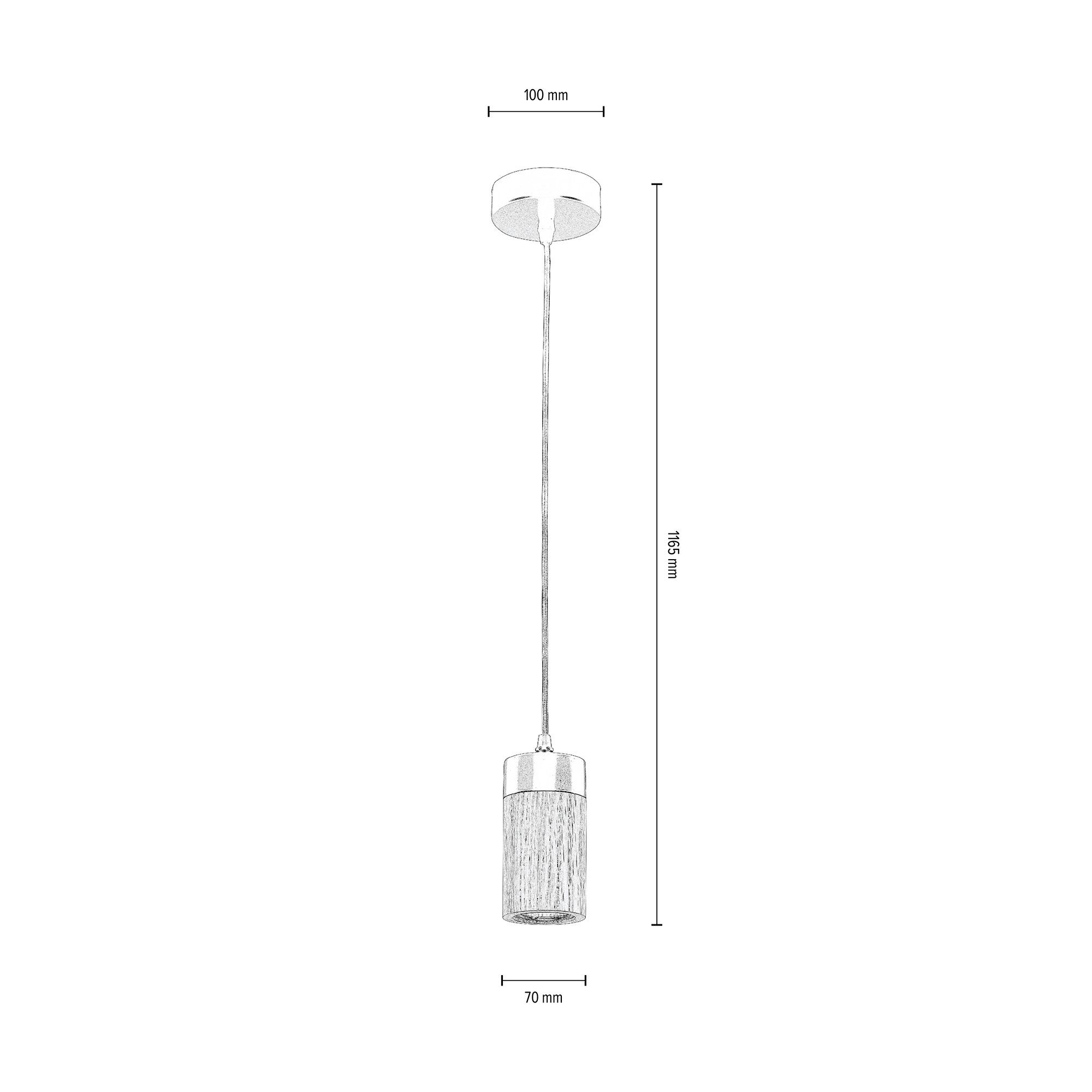 BRITOP LIGHTING Hanglamp ANNICK Hanglamp, van chic eikenhout en metaal, ledverlichting inclusief