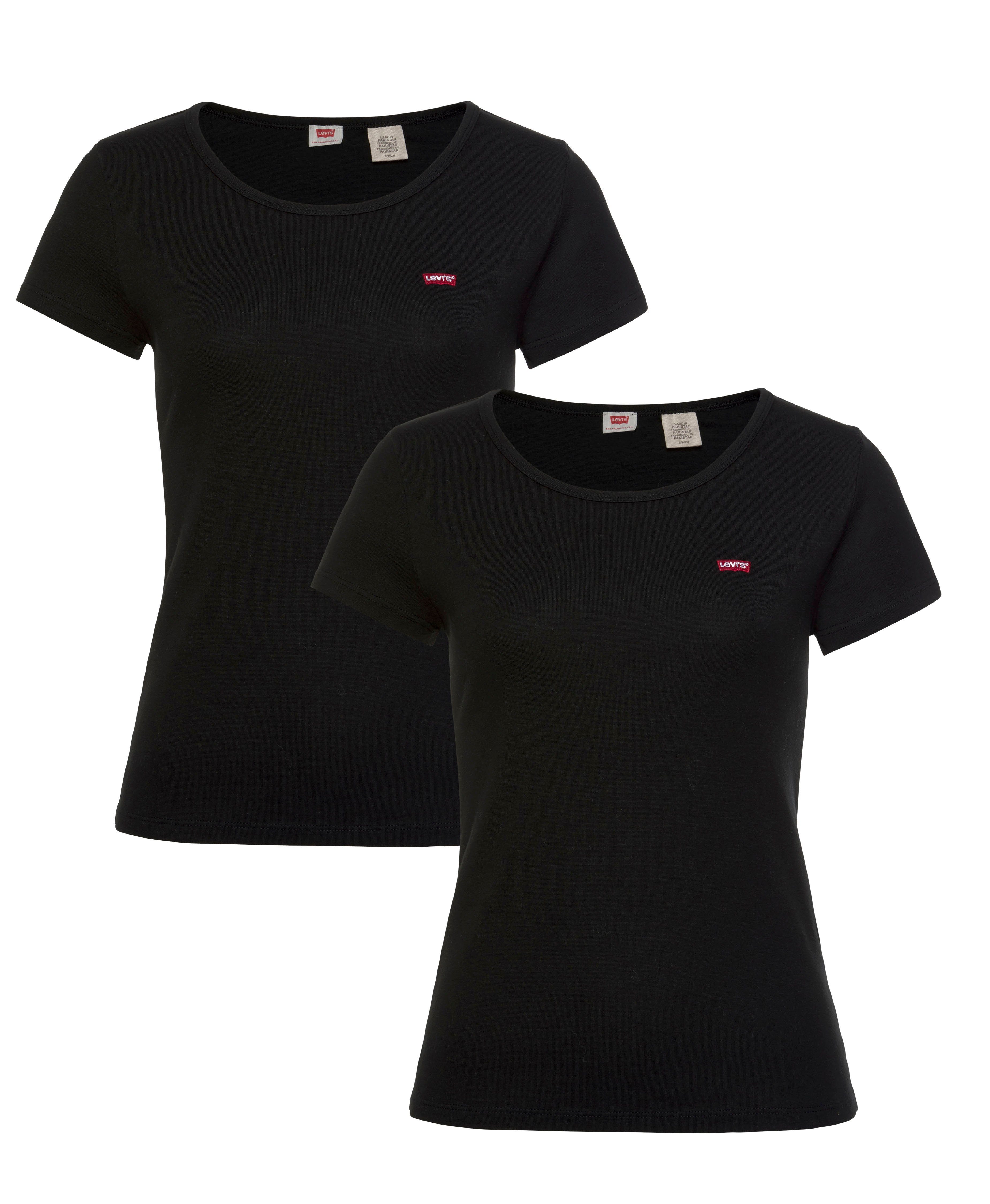 Levi's® T-shirt Mini-Logo met klein logoborduursel op borsthoogte (2-delig, Set van 2)