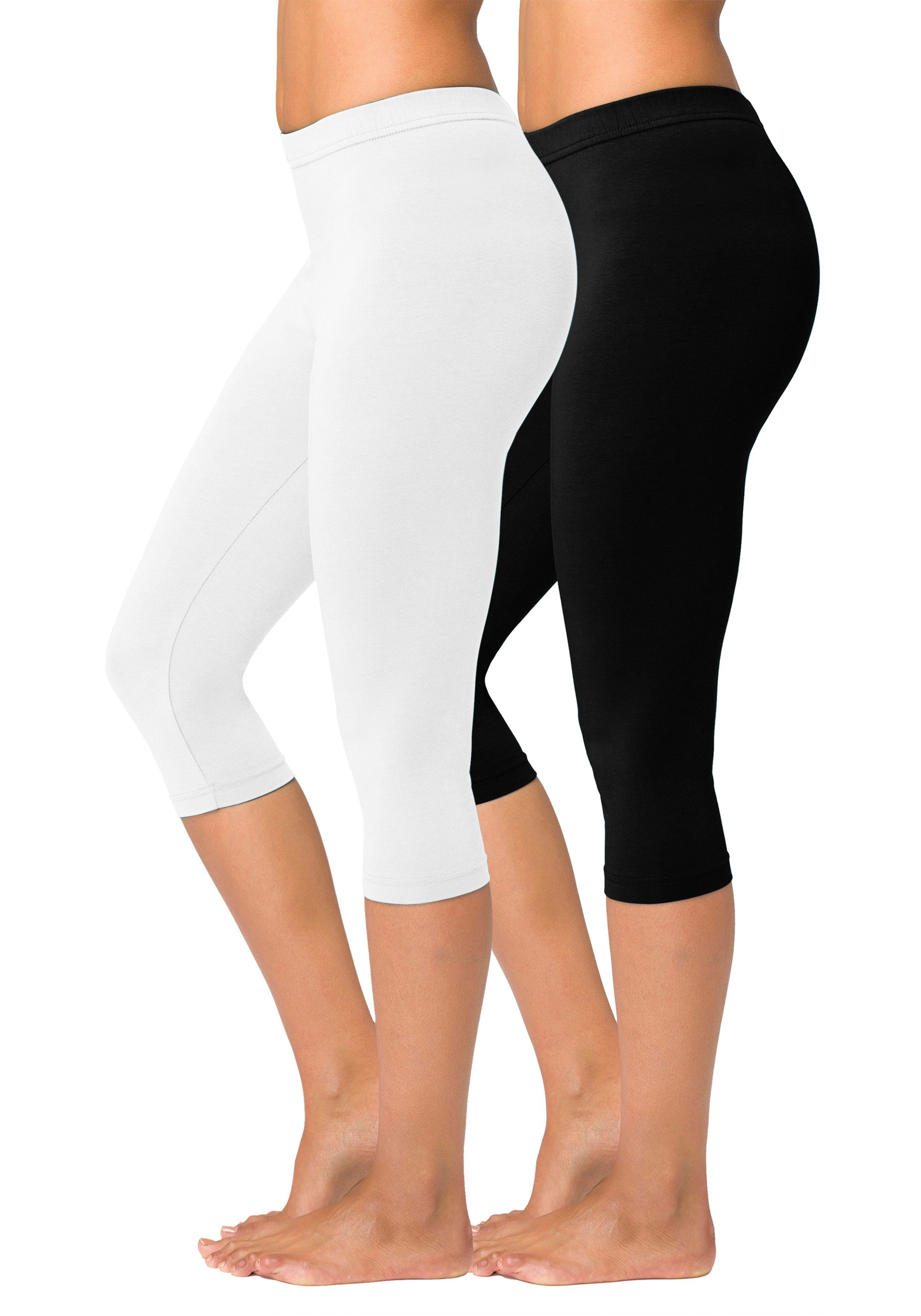 vivance active Caprilegging met rubberen tailleband, loungewear (Set van 2)